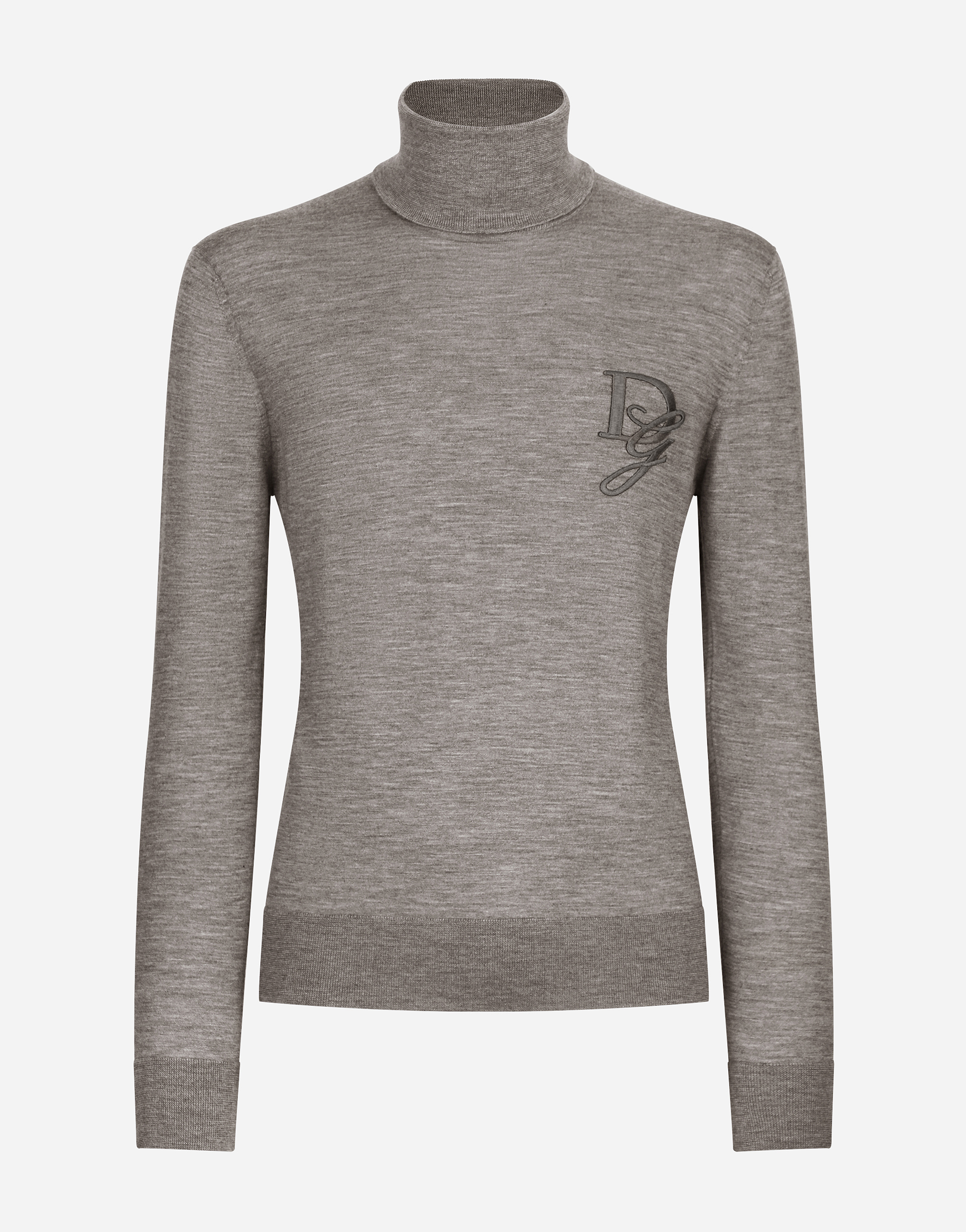 Shop Dolce & Gabbana Cashmere Turtle-neck Sweater In Grey