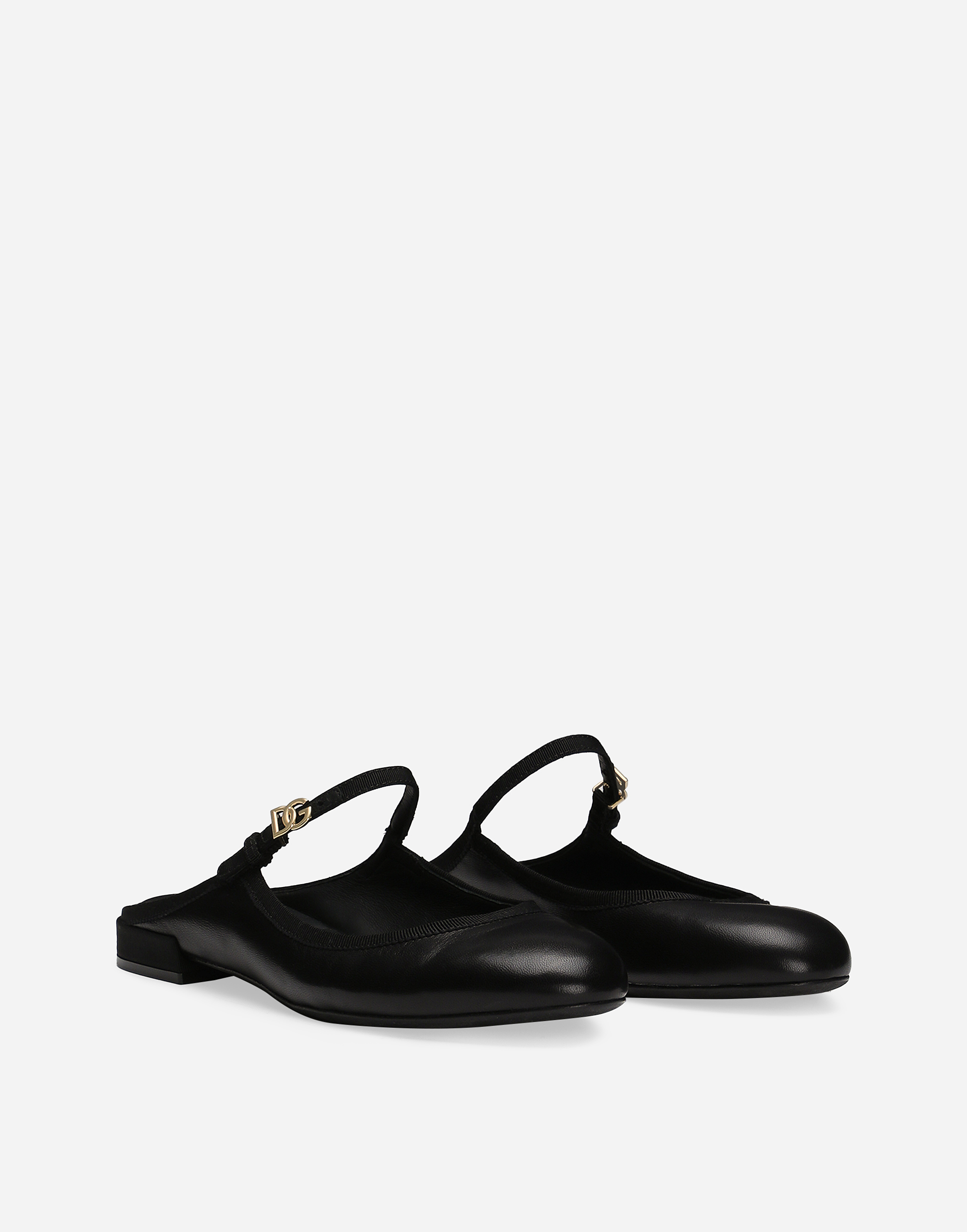 Shop Dolce & Gabbana Nappa Leather Mules In Black