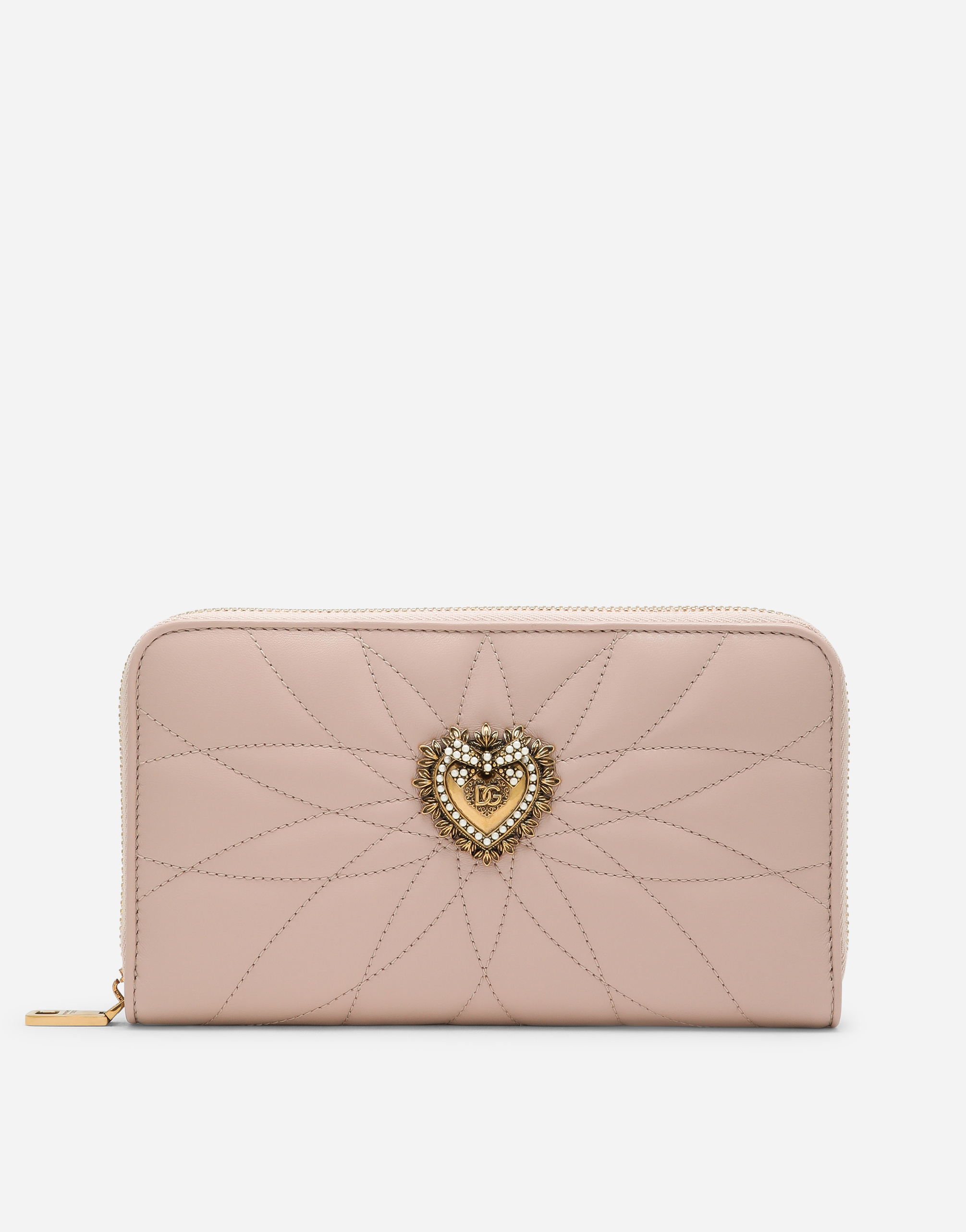 Zip-around Devotion wallet in nappa leather in Pale Pink for