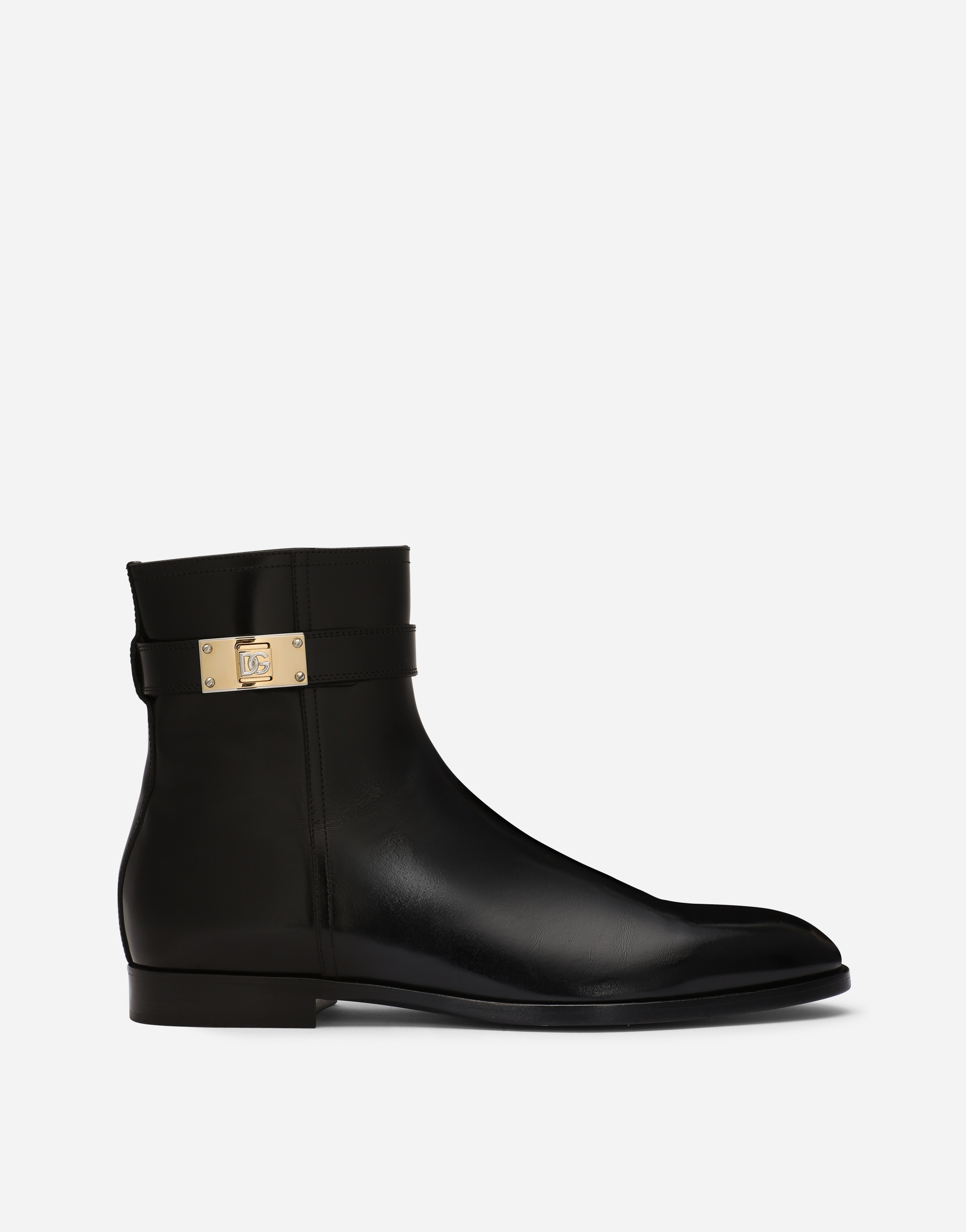 Brushed calfskin ankle boots in Black for Men | Dolce&Gabbana®