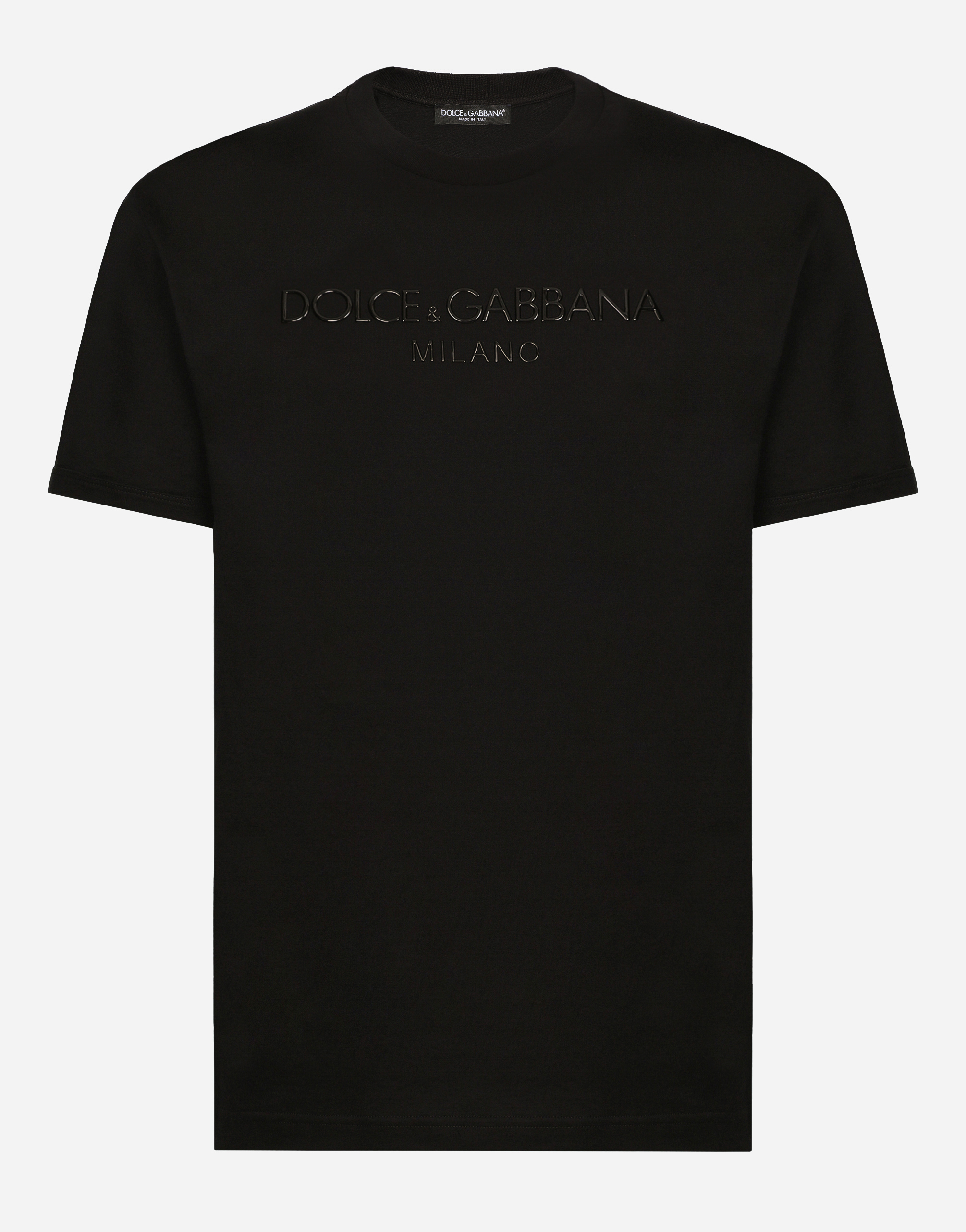 Dolce & Gabbana Round-neck T-shirt With Dolce&gabbana Print In Black