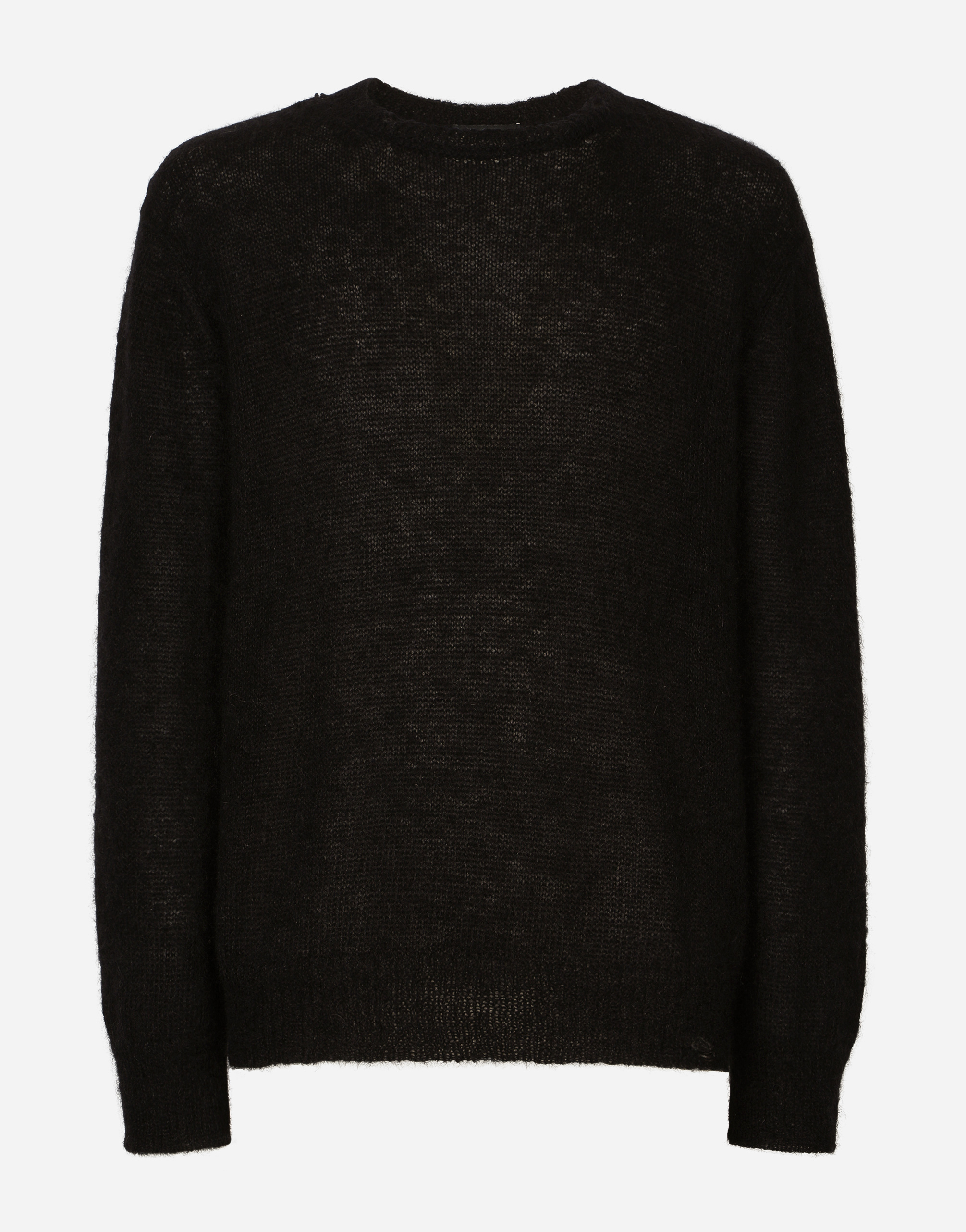 Round-neck mohair wool sweater in Black | Dolce&Gabbana®