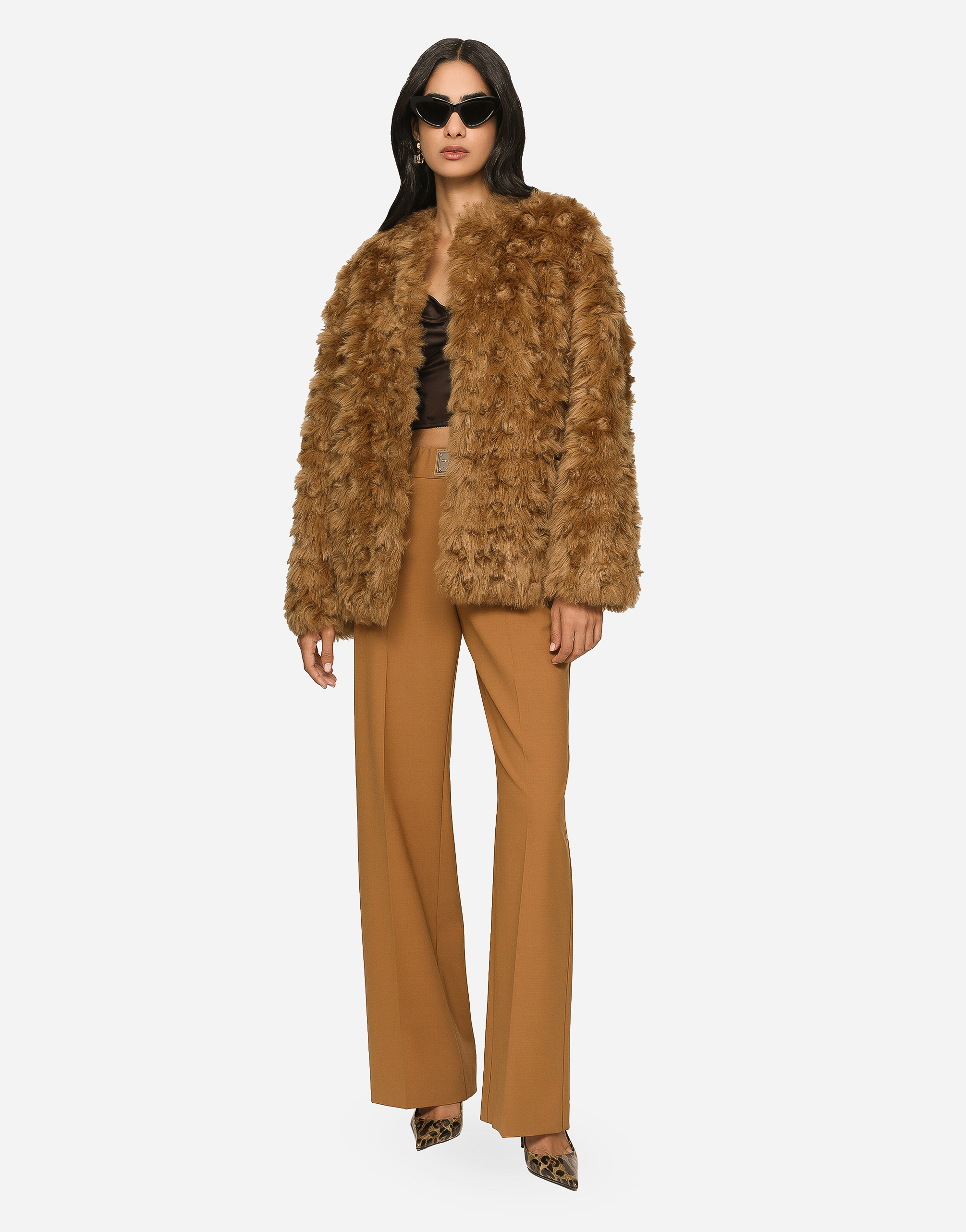 Yellow faux hot sale fur jacket