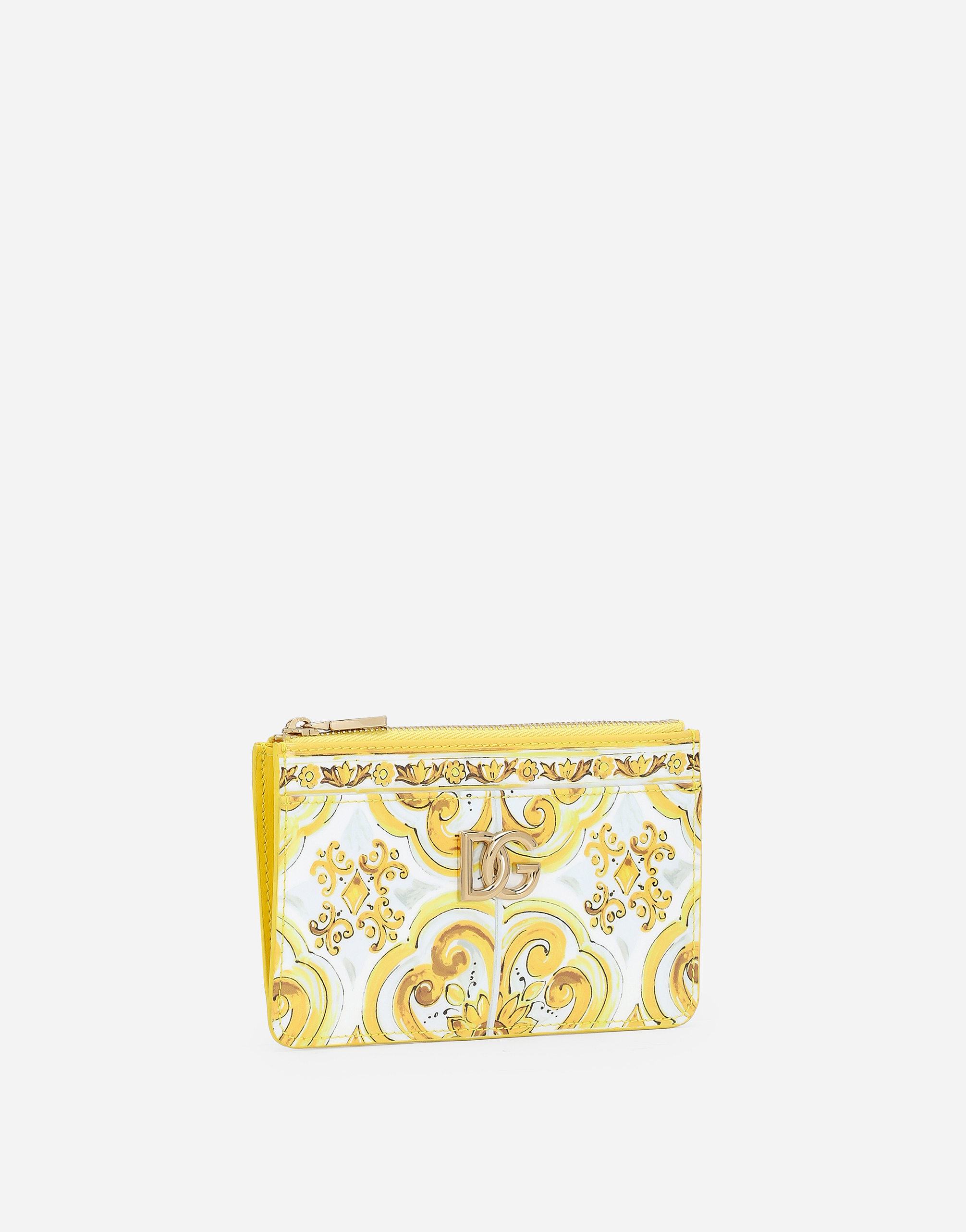 Shop Dolce & Gabbana 3.5 Card Holder In Yellow