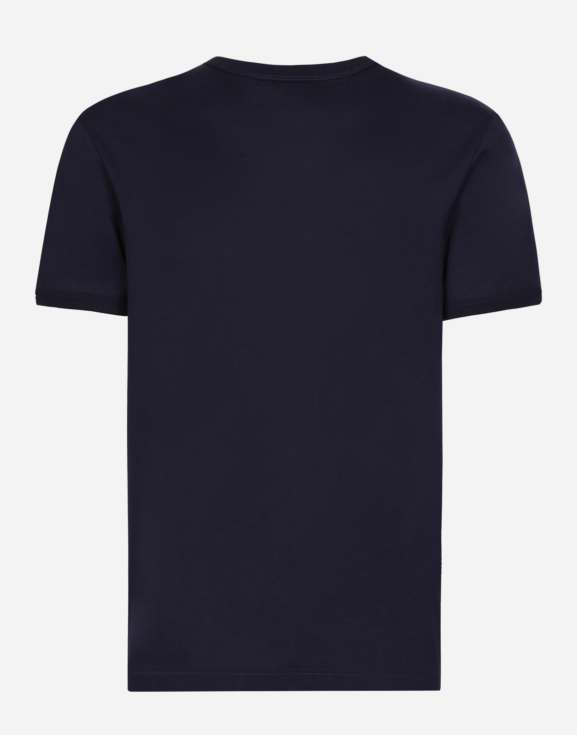 Shop Dolce & Gabbana Cotton T-shirt With Embroidery In Blue