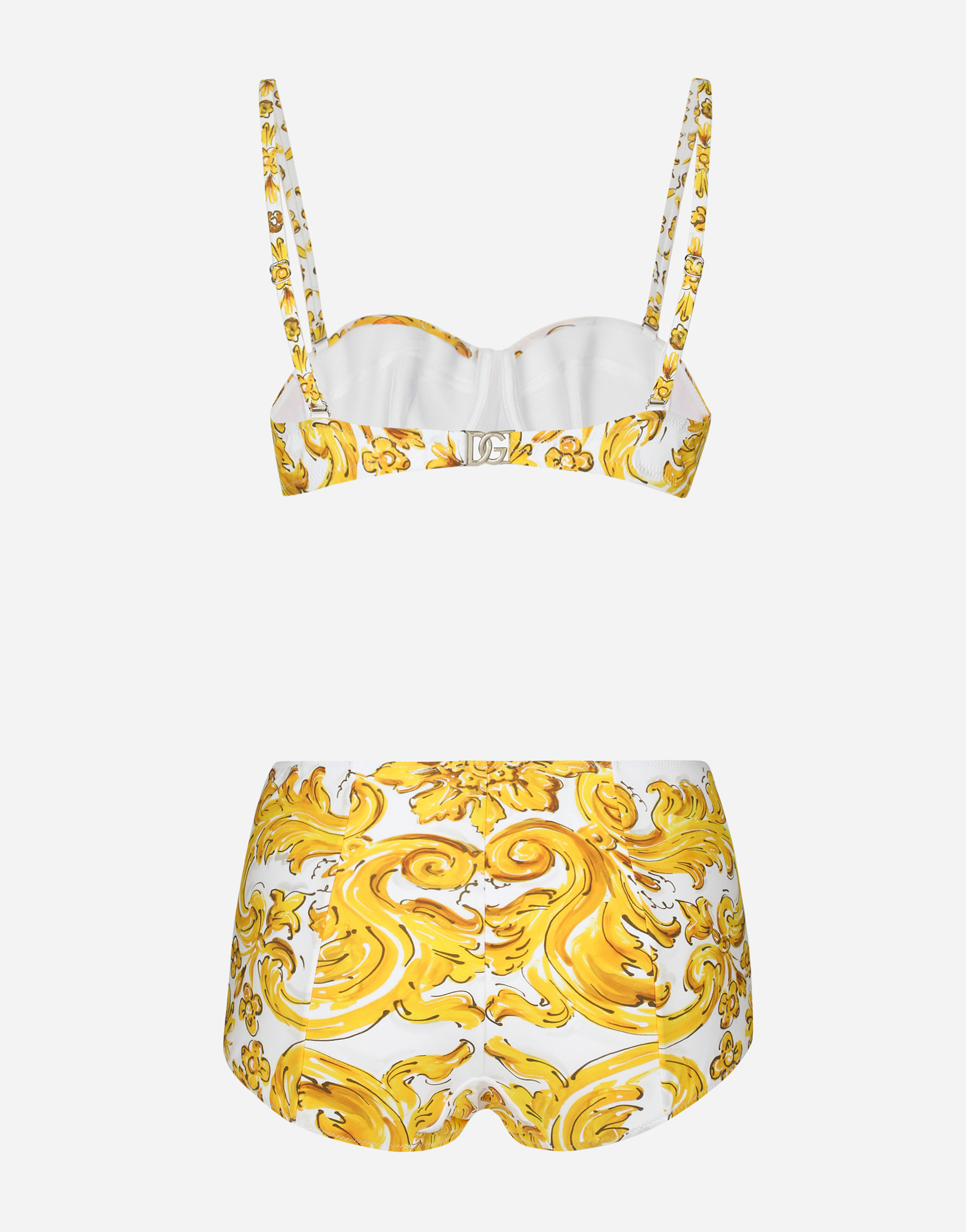 Shop Dolce & Gabbana Majolica-print Balconette Bikini Top And Bottoms