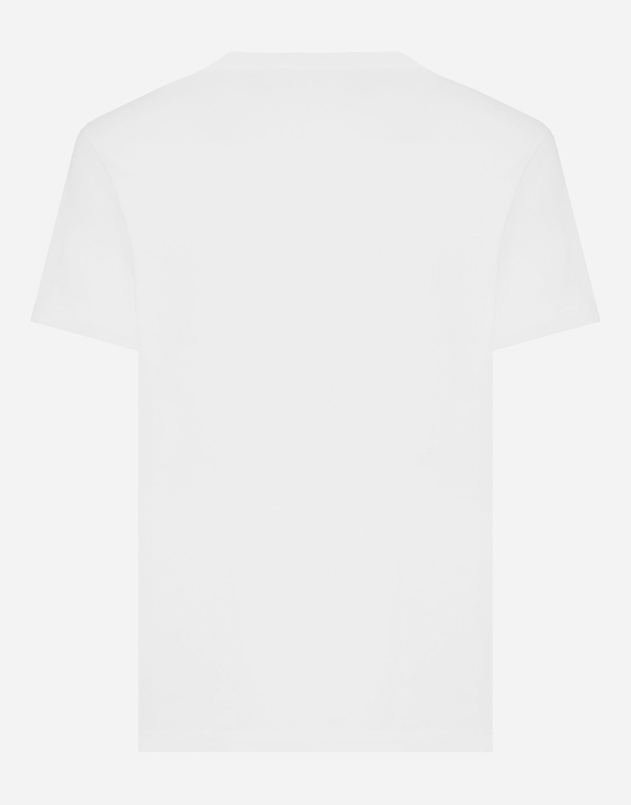 Shop Dolce & Gabbana Cotton V-neck T-shirt With Branded Tag In White