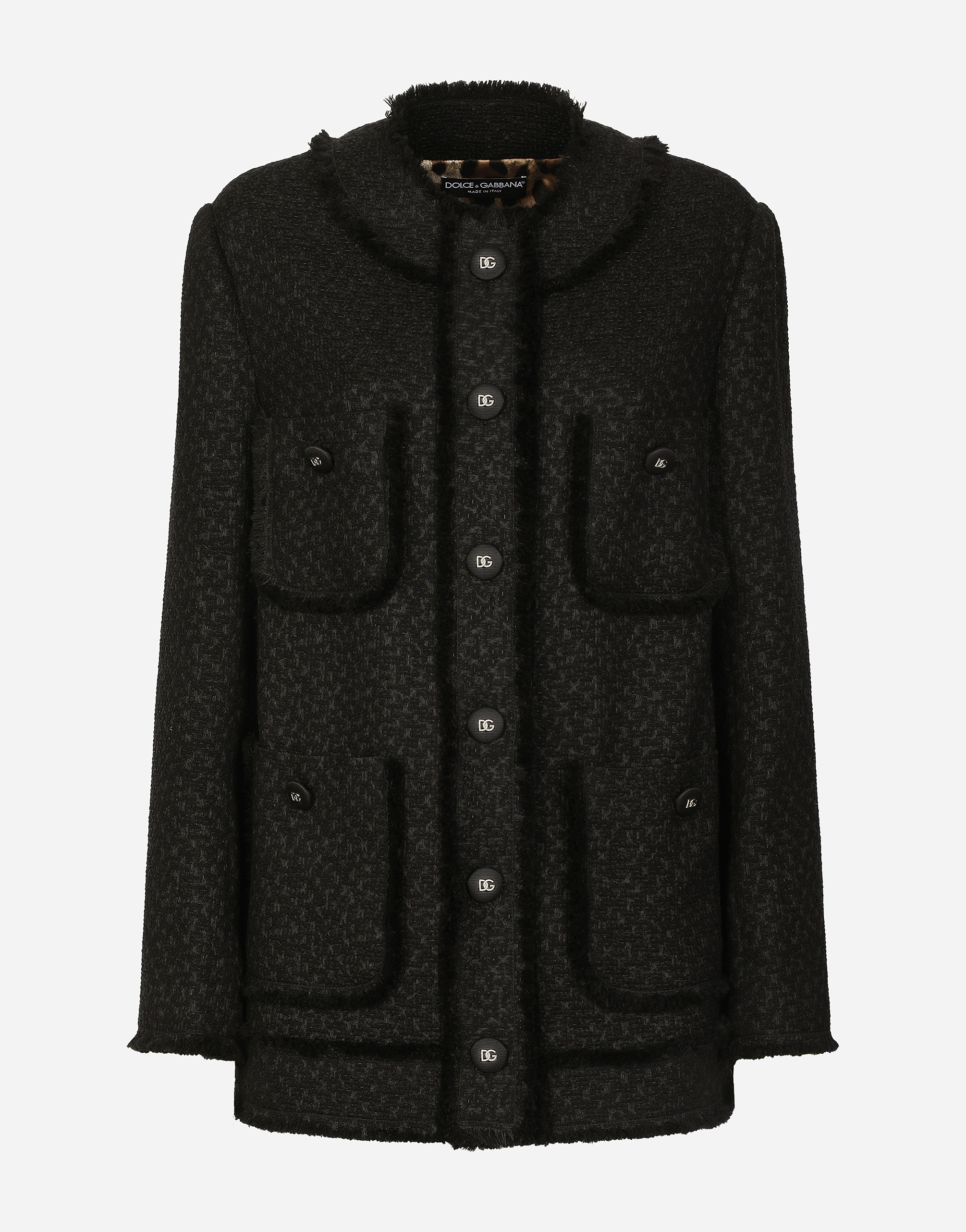 Shop Dolce & Gabbana Single-breasted Raschel Tweed Jacket In ブラック