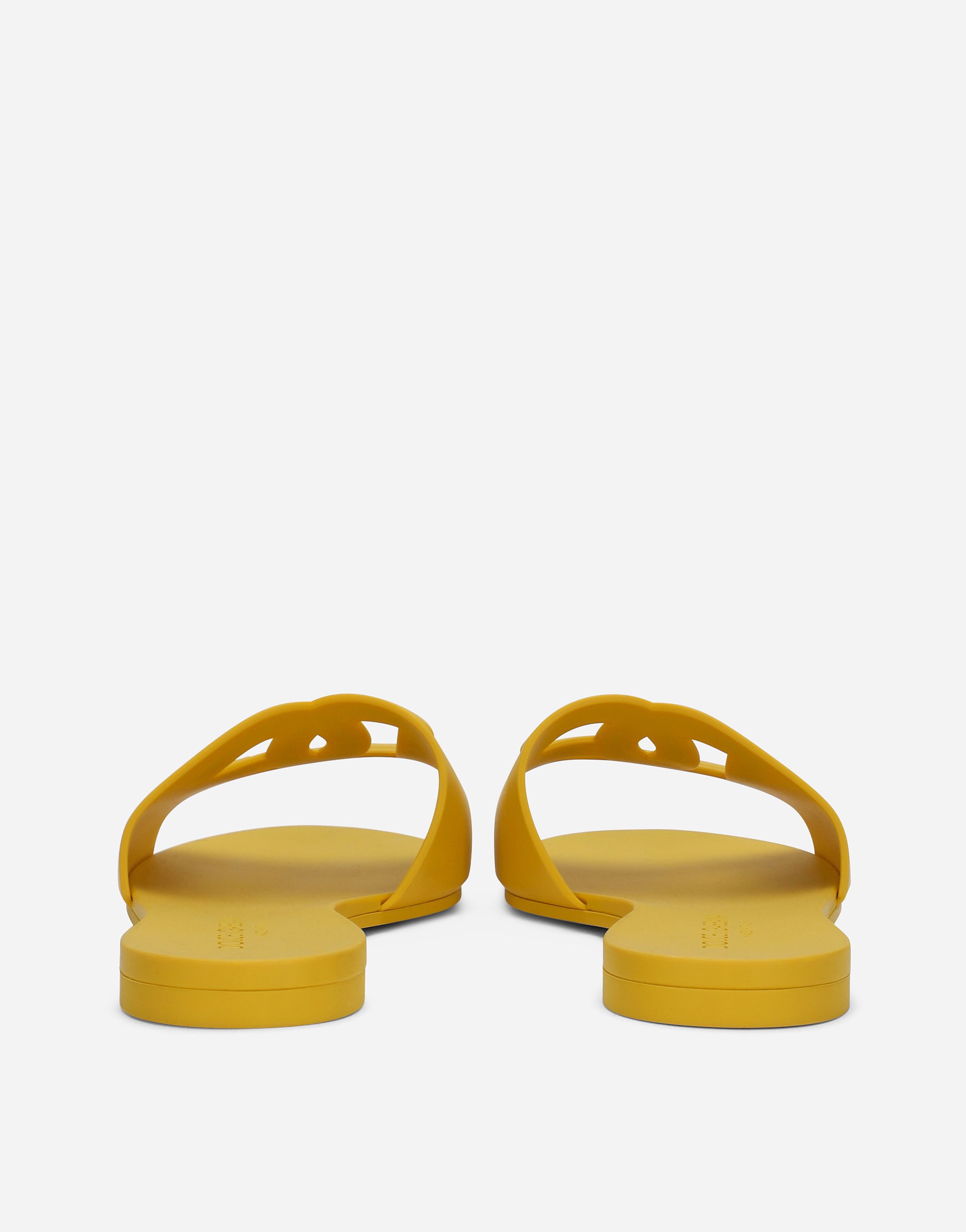 Rubber beachwear sliders in Yellow for | Dolce&Gabbana® US