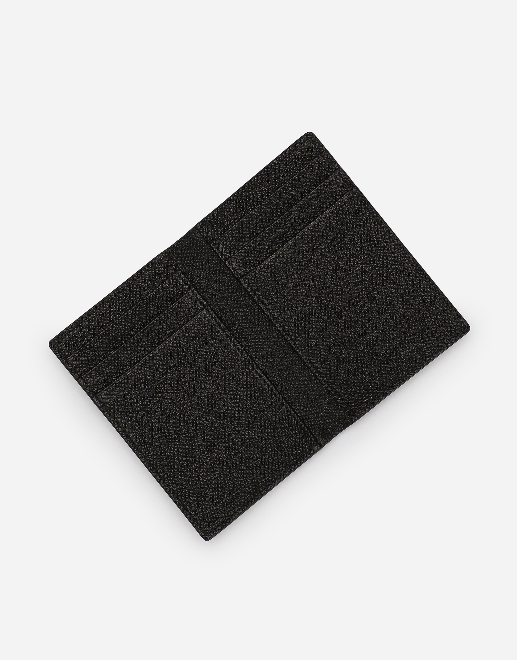 Shop Dolce & Gabbana Dauphine-print Calfskin Bifold Card Holder In Black