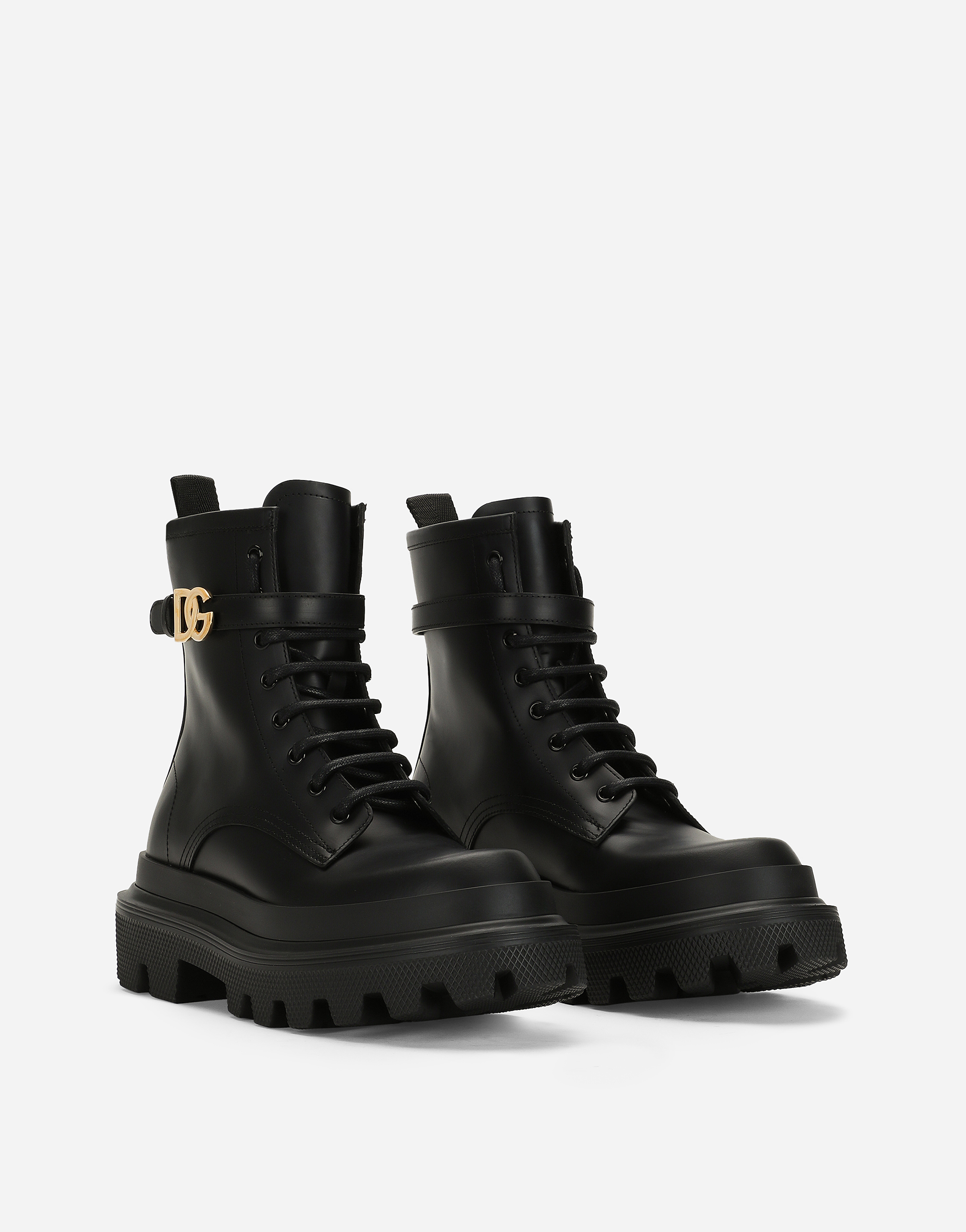 Shop Dolce & Gabbana Calfskin Ankle Boots In Black