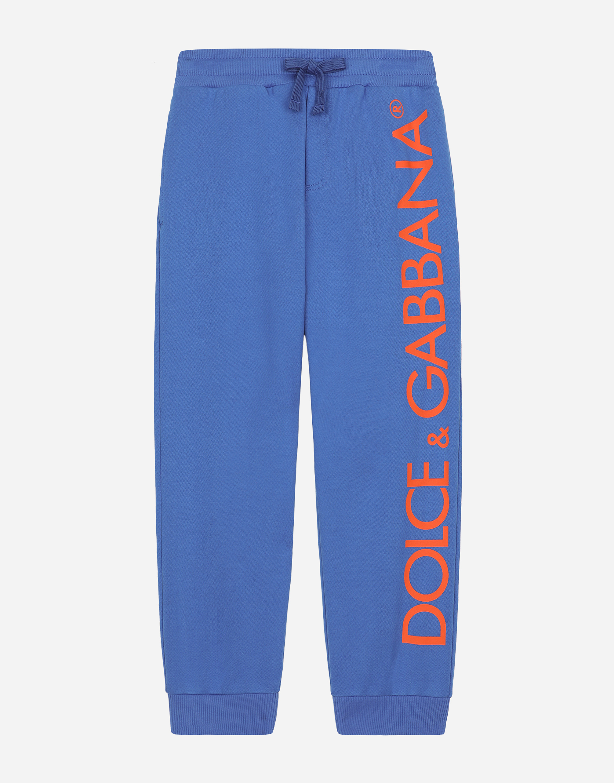 Jersey joggers with Dolce Gabbana logo in Blue for Boys Dolce Gabbana