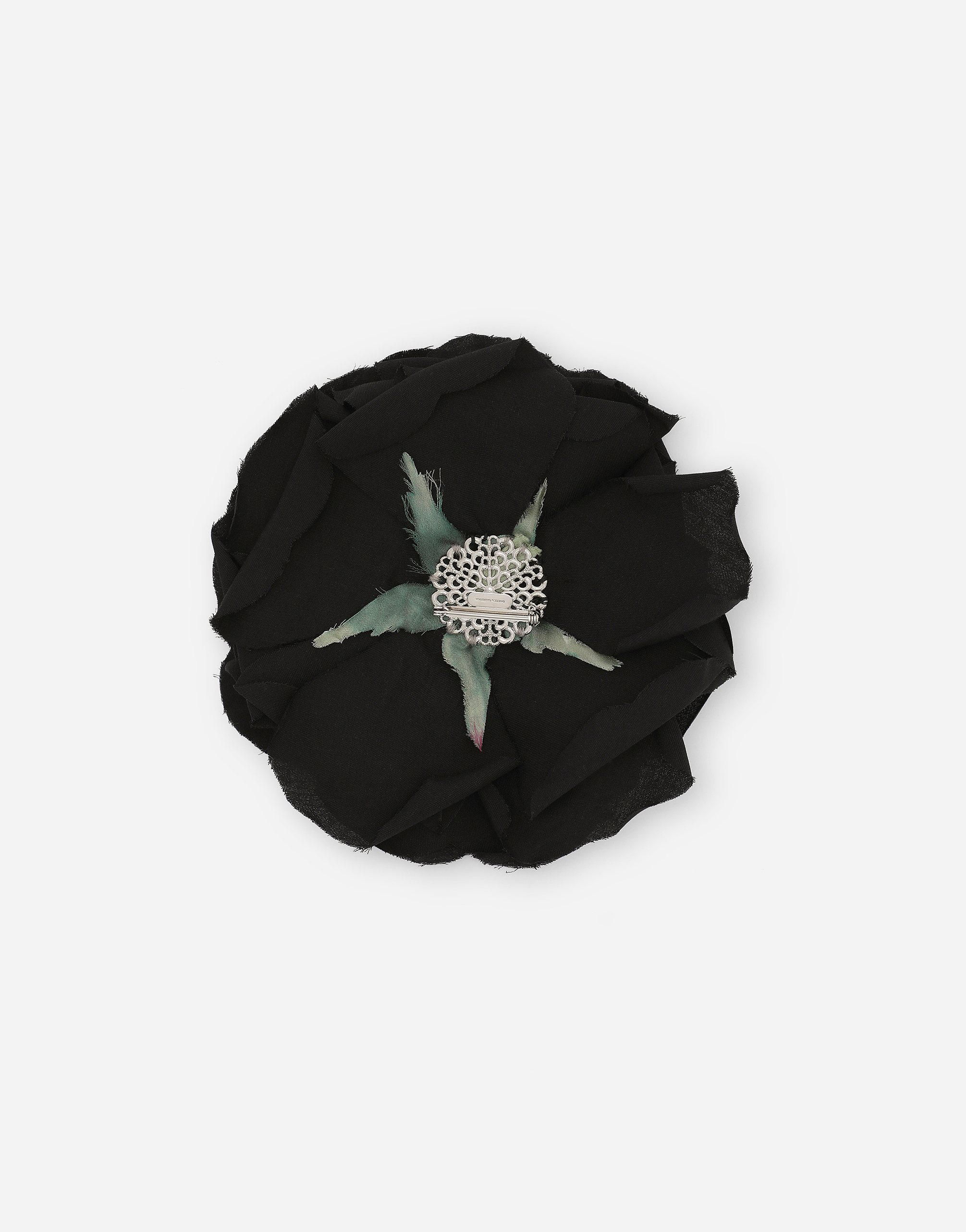 Shop Dolce & Gabbana Floral Cotton Brooch In ブラック