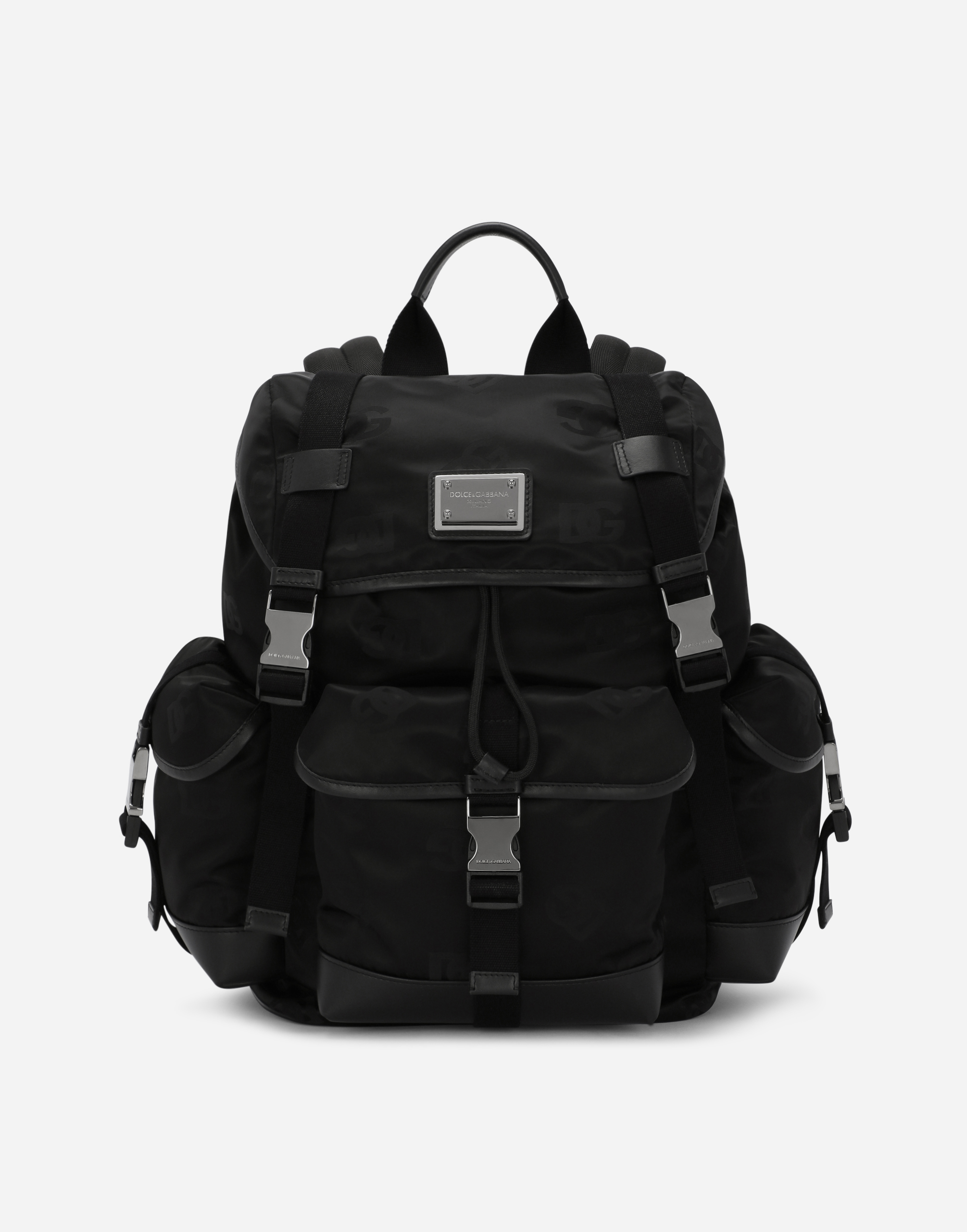 Nylon backpack with logo in Black for Men | Dolce&Gabbana®