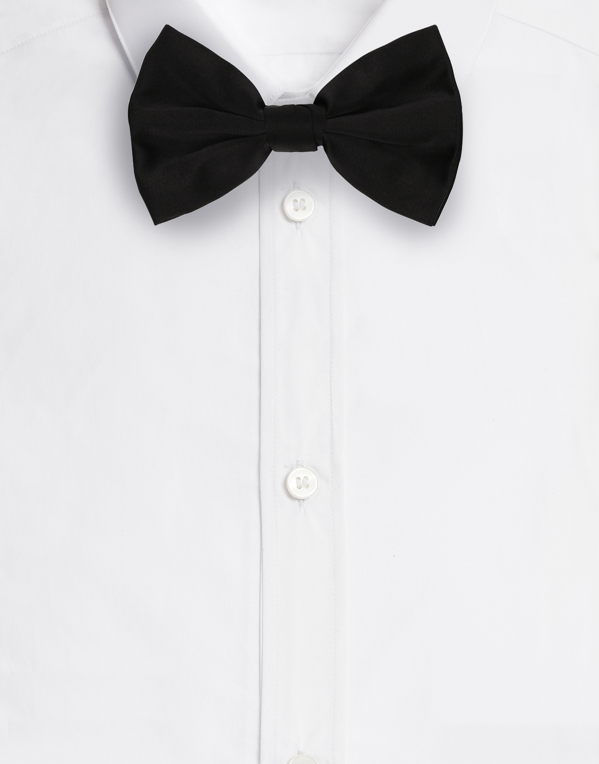 Shop Dolce & Gabbana Silk Satin Bow Tie In Black