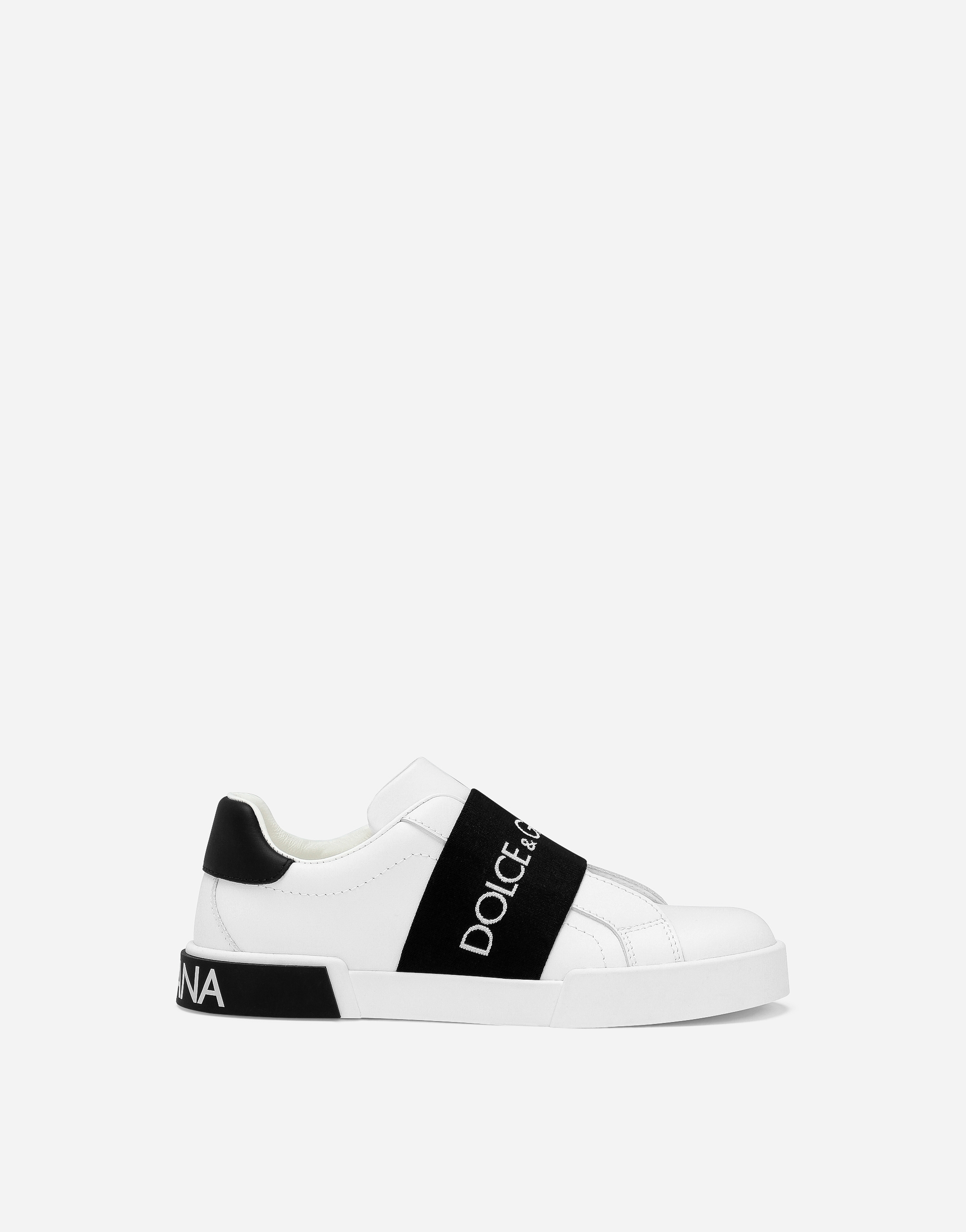 Calfskin Portofino sneakers in White for Men | Dolce&Gabbana®