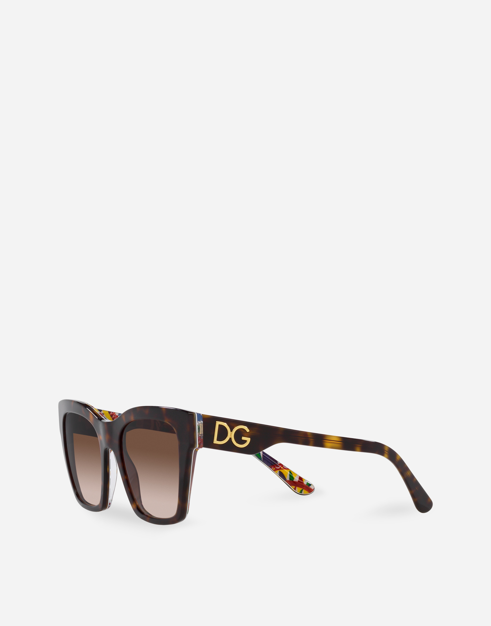 Shop Dolce & Gabbana Dg Print Sunglasses In Multicolor
