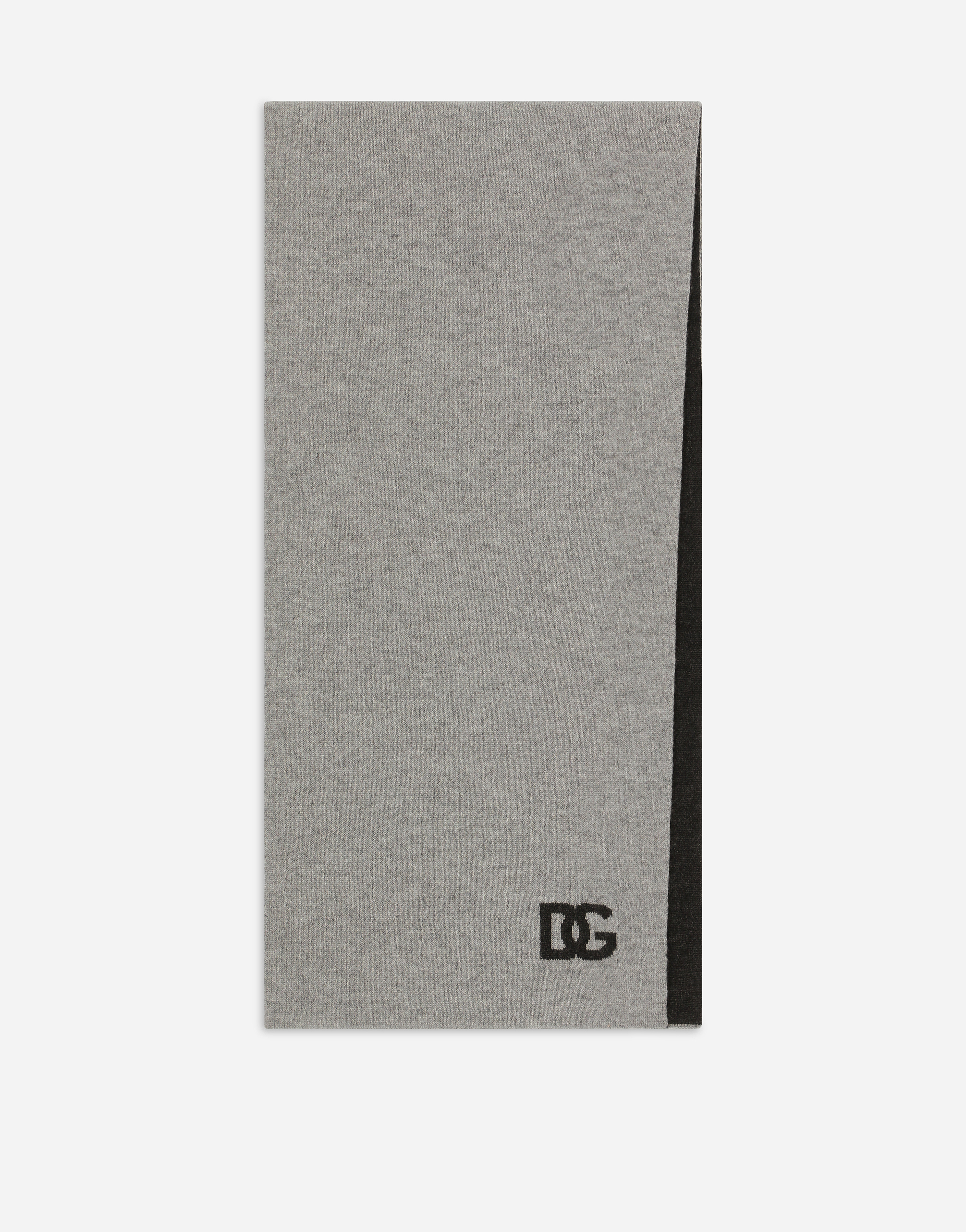 Shop Dolce & Gabbana Cashmere Scarf With Dg Logo In Grey