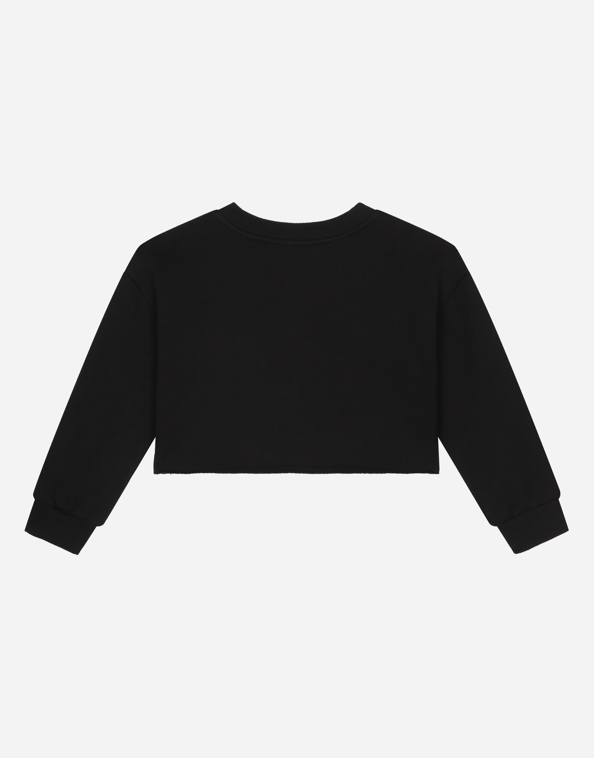 Shop Dolce & Gabbana Jersey Sweatshirt With Dolce&gabbana Embroidery In Black