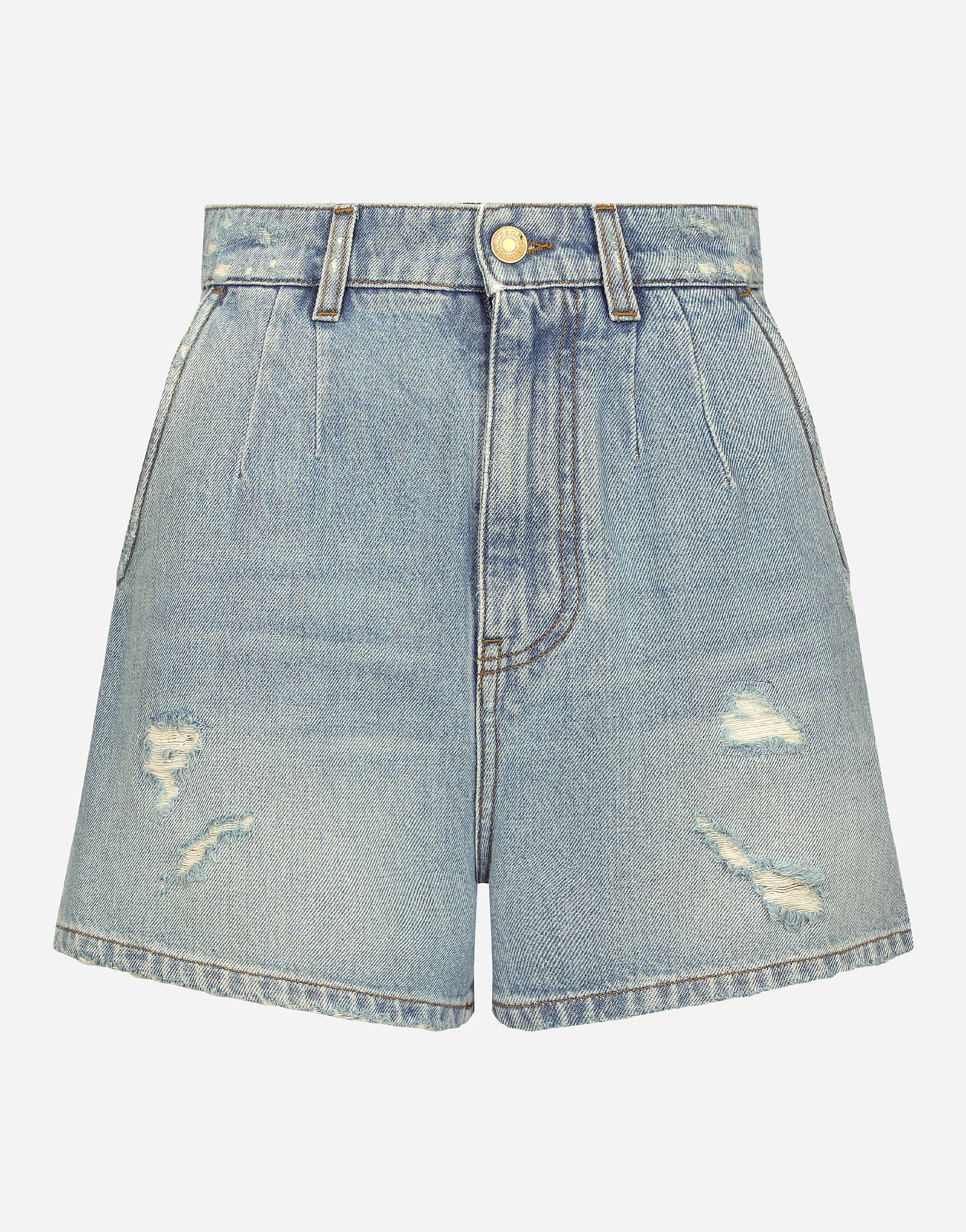 High-waisted denim shorts in Multicolor for Women