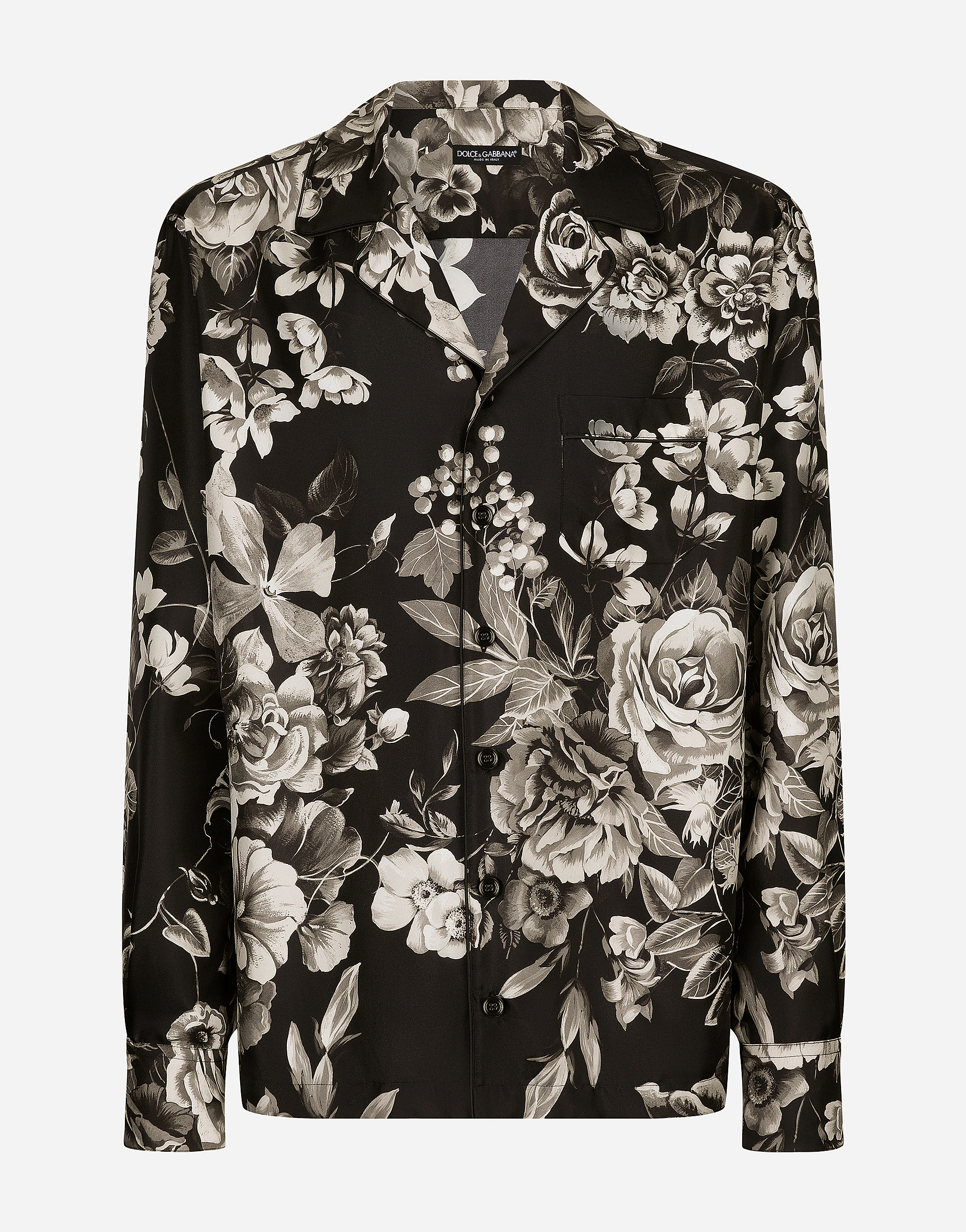 Shop Dolce & Gabbana Silk Twill Shirt With Floral Print In プリ