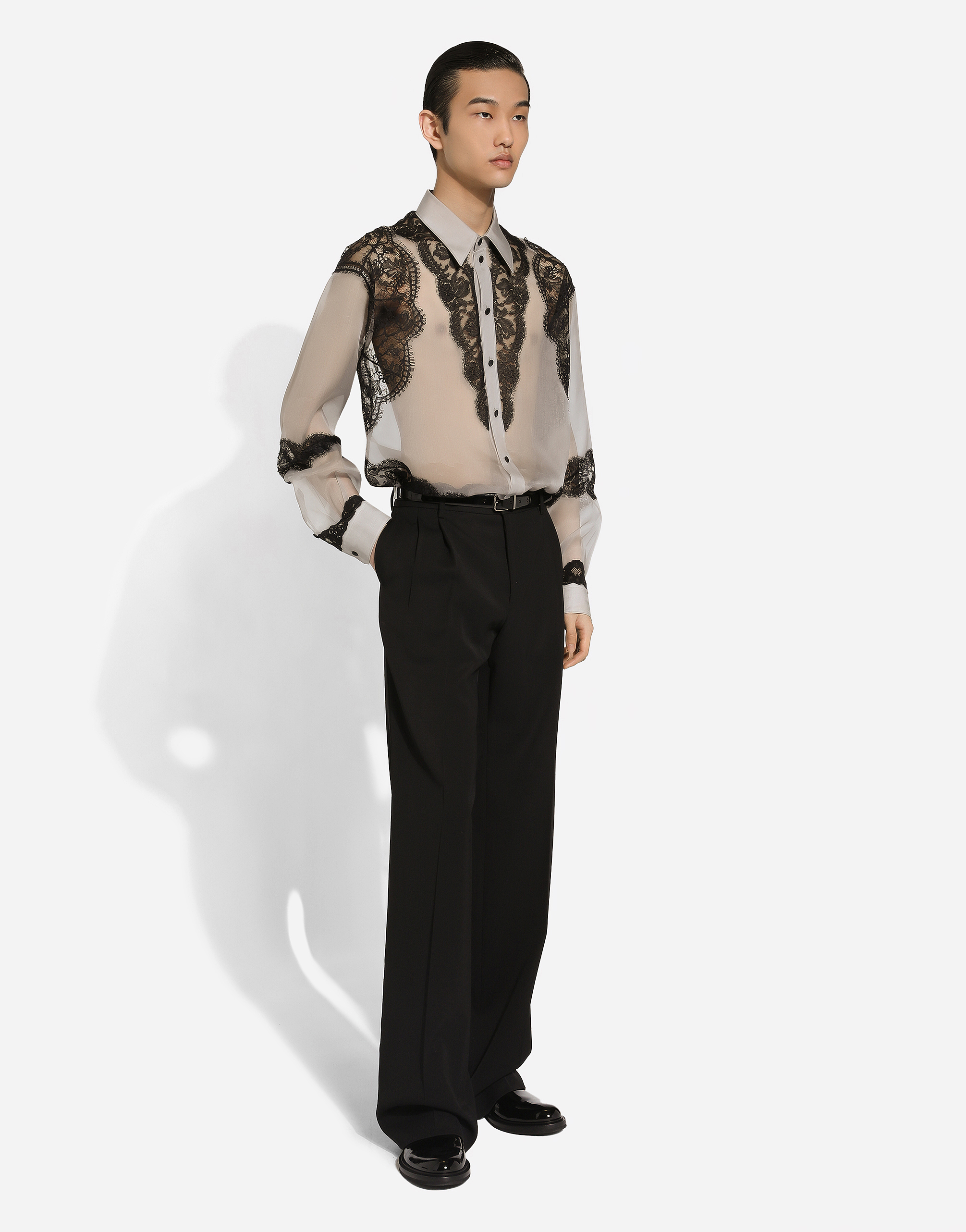 Shop Dolce & Gabbana Silk Shirt With Embroidery In Multicolor