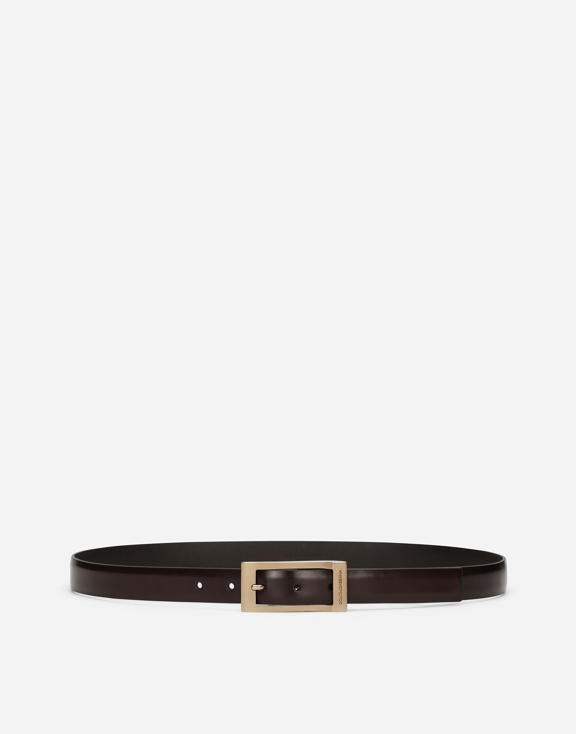 Shop Dolce & Gabbana Brushed Calfskin Belt In Brown