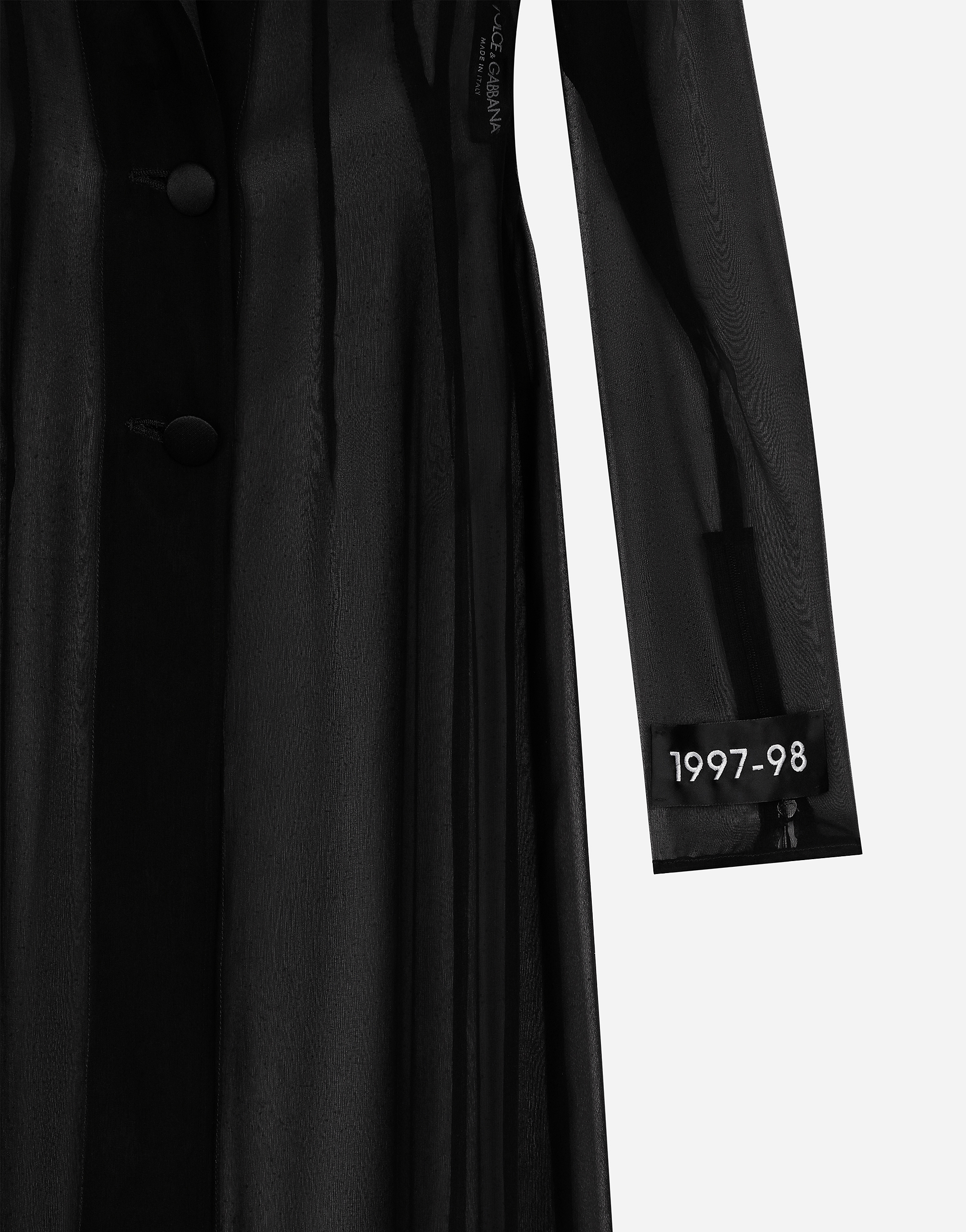 Silk chiffon duster coat in Black for Women Dolce Gabbana