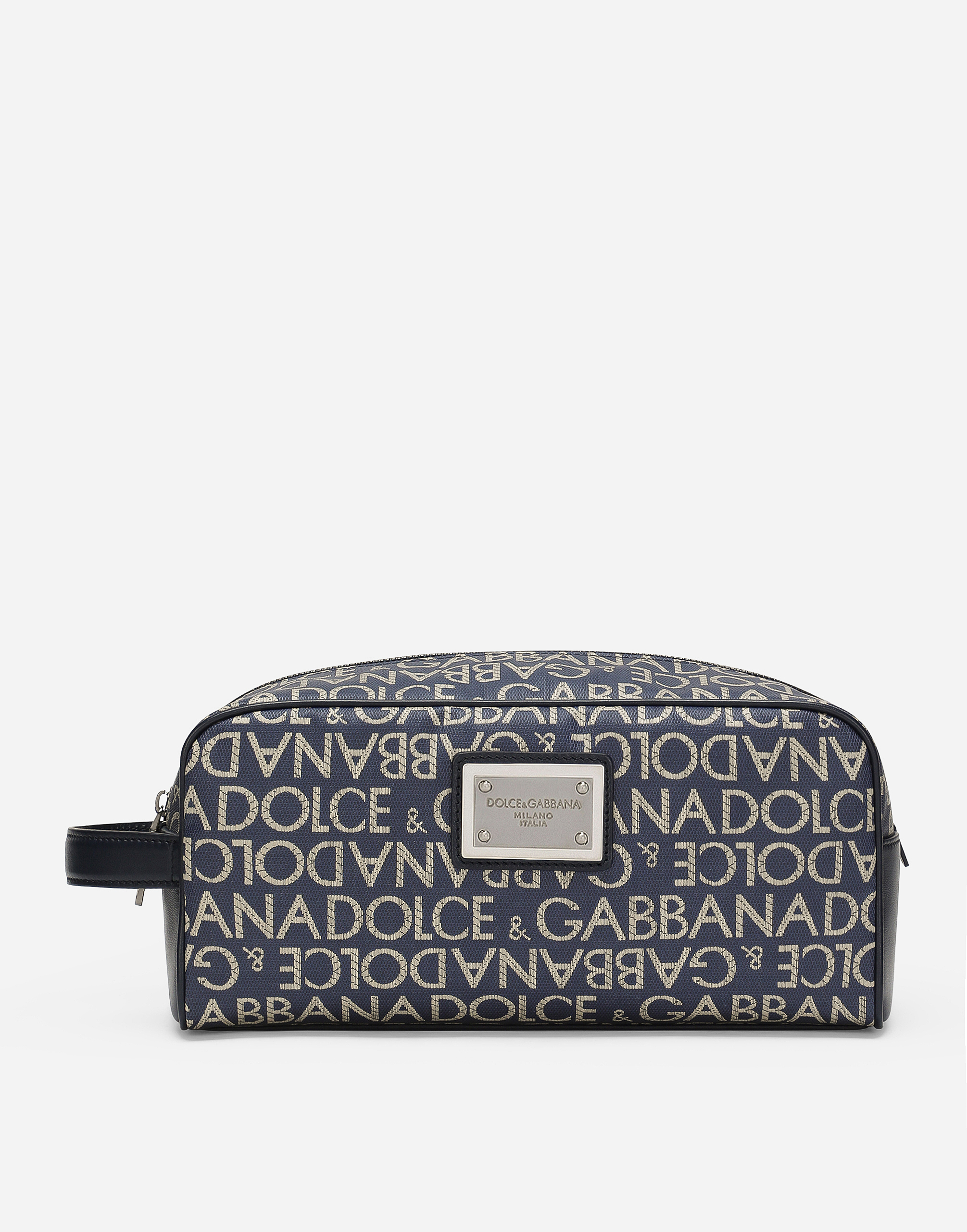 ブルーのメンズ Coated jacquard toiletry bag | Dolce&Gabbana®