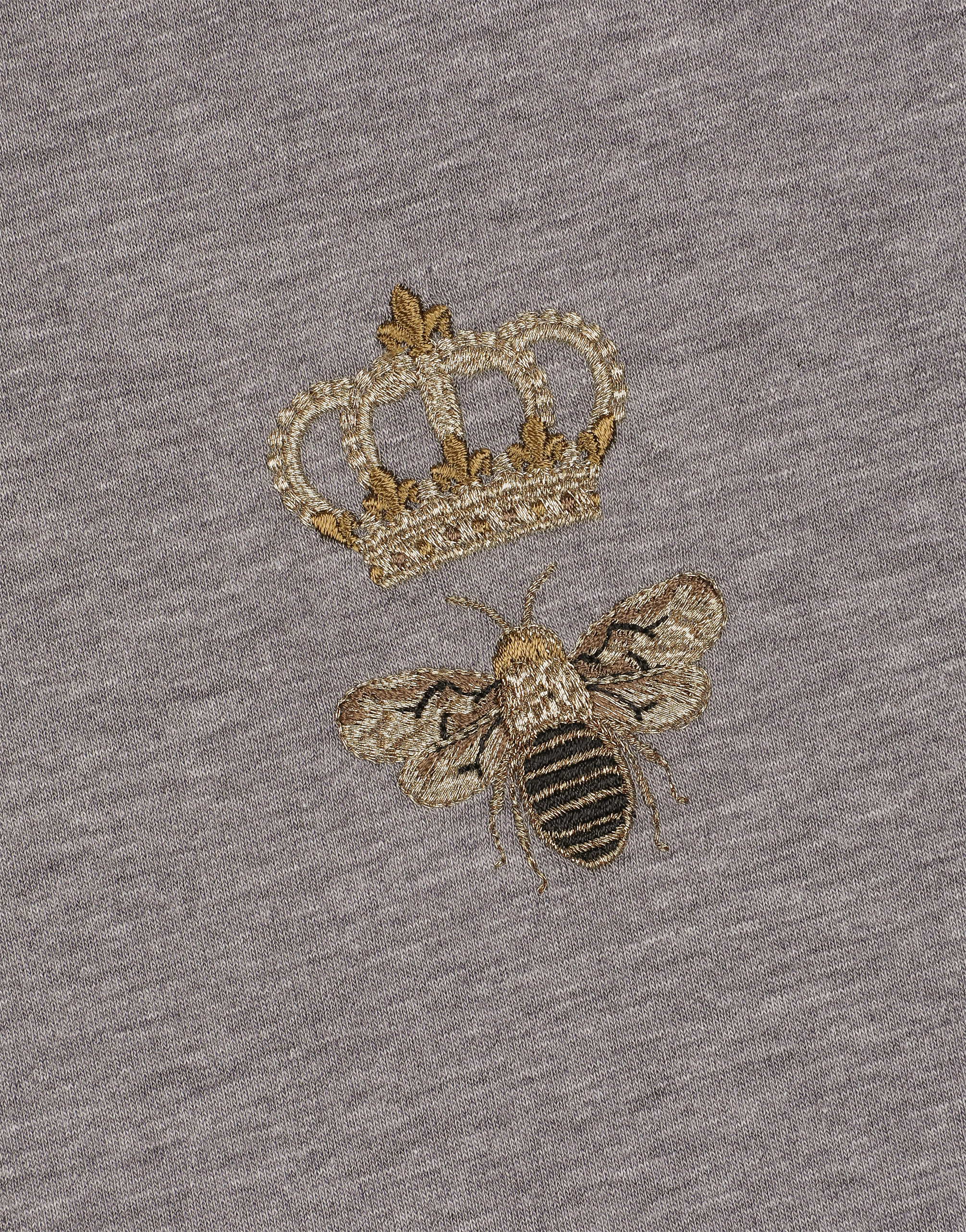 Shop Dolce & Gabbana Cotton T-shirt With Embroidery In Grey