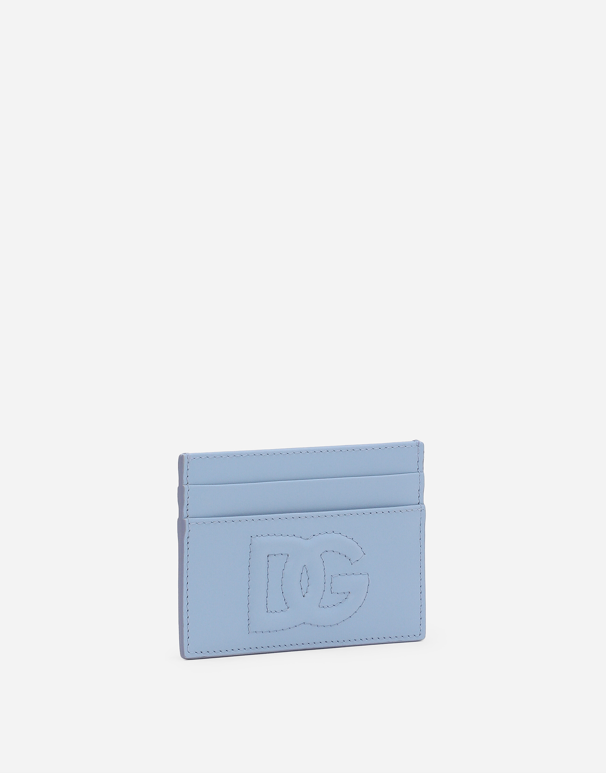 Shop Dolce & Gabbana Dg Logo Card Holder In Light Blue