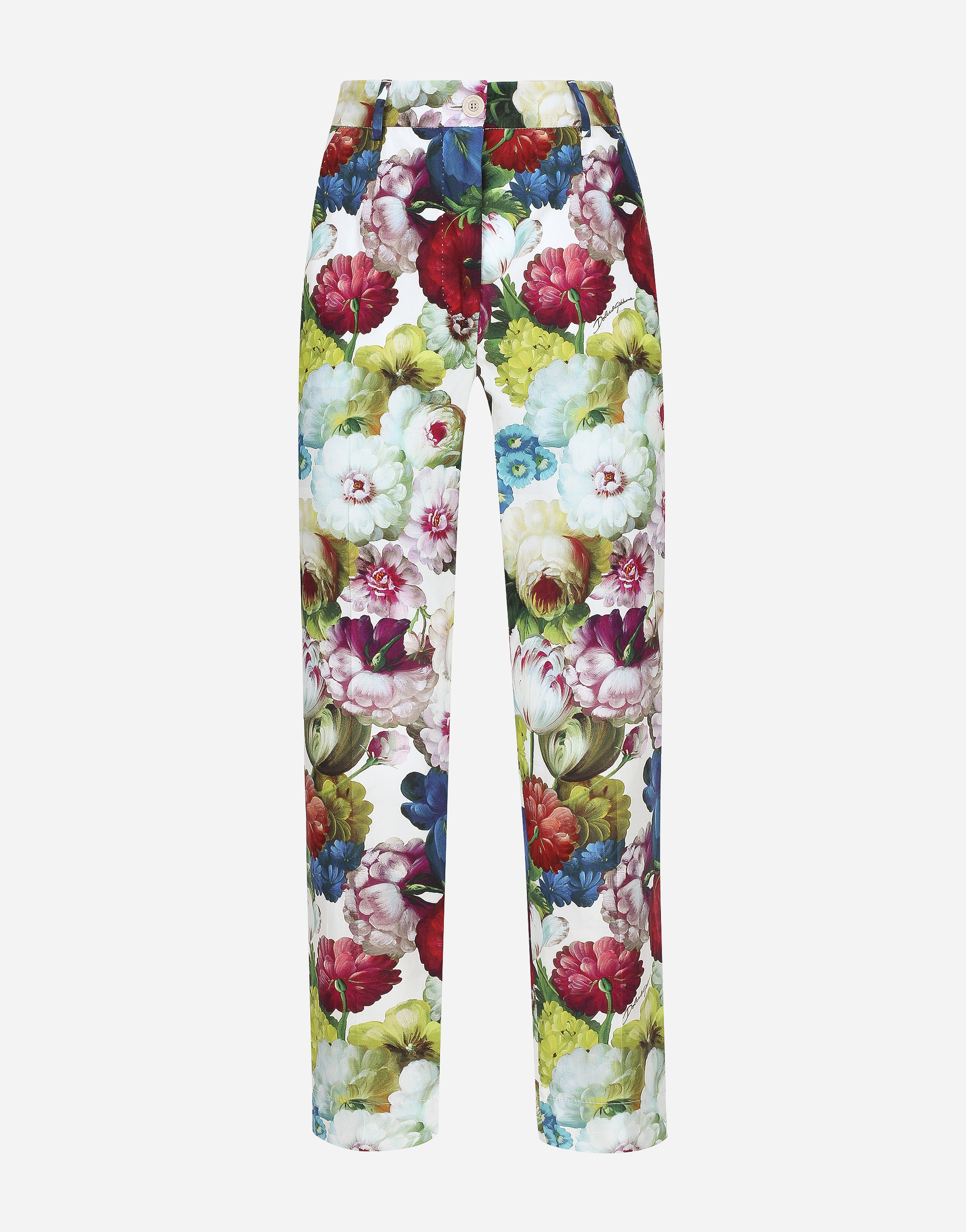 Cotton pants with nocturnal flower print in Print for Women 