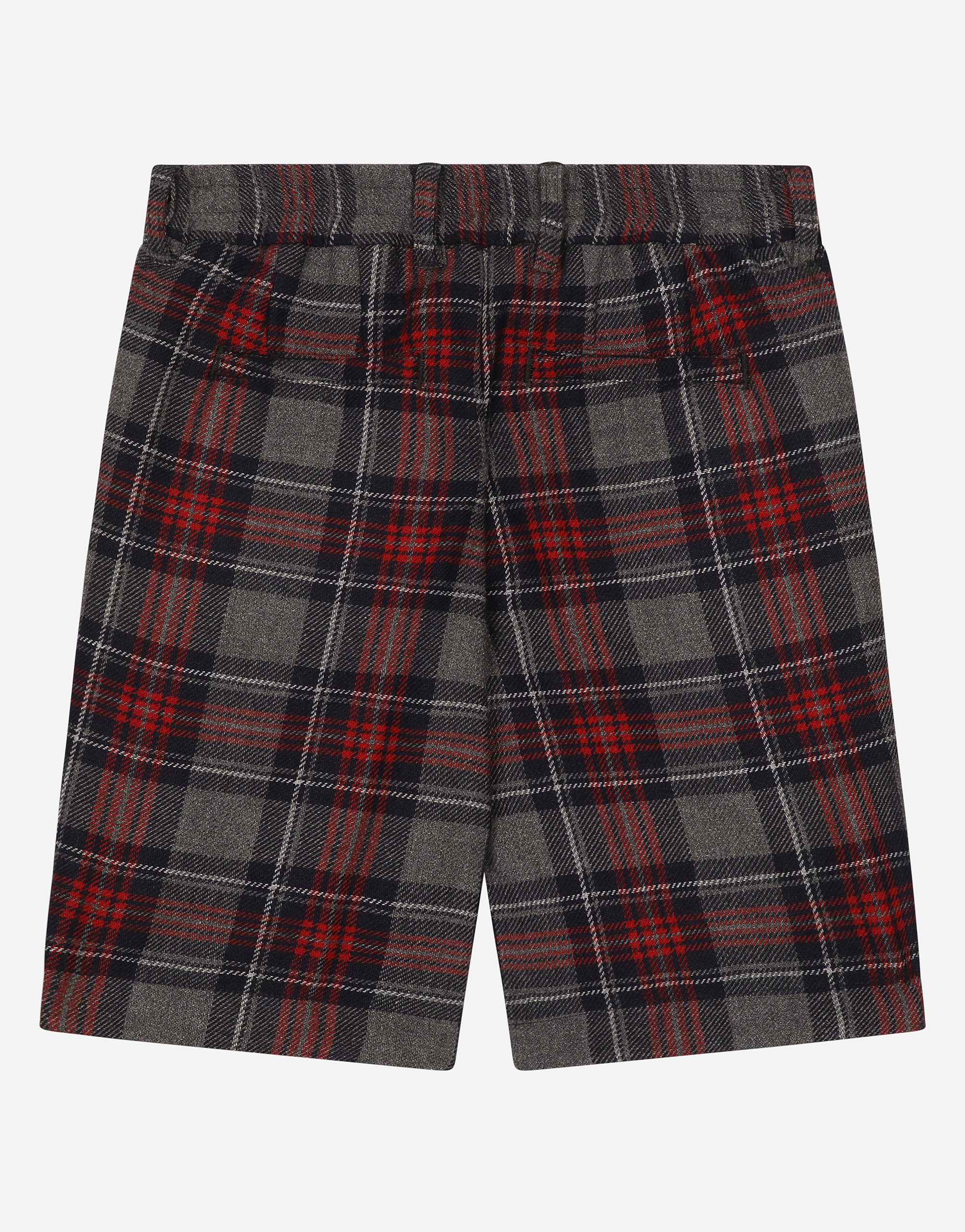 Shop Dolce & Gabbana Tartan Wool-blend Shorts With Dolce&gabbana Logo In Multicolor