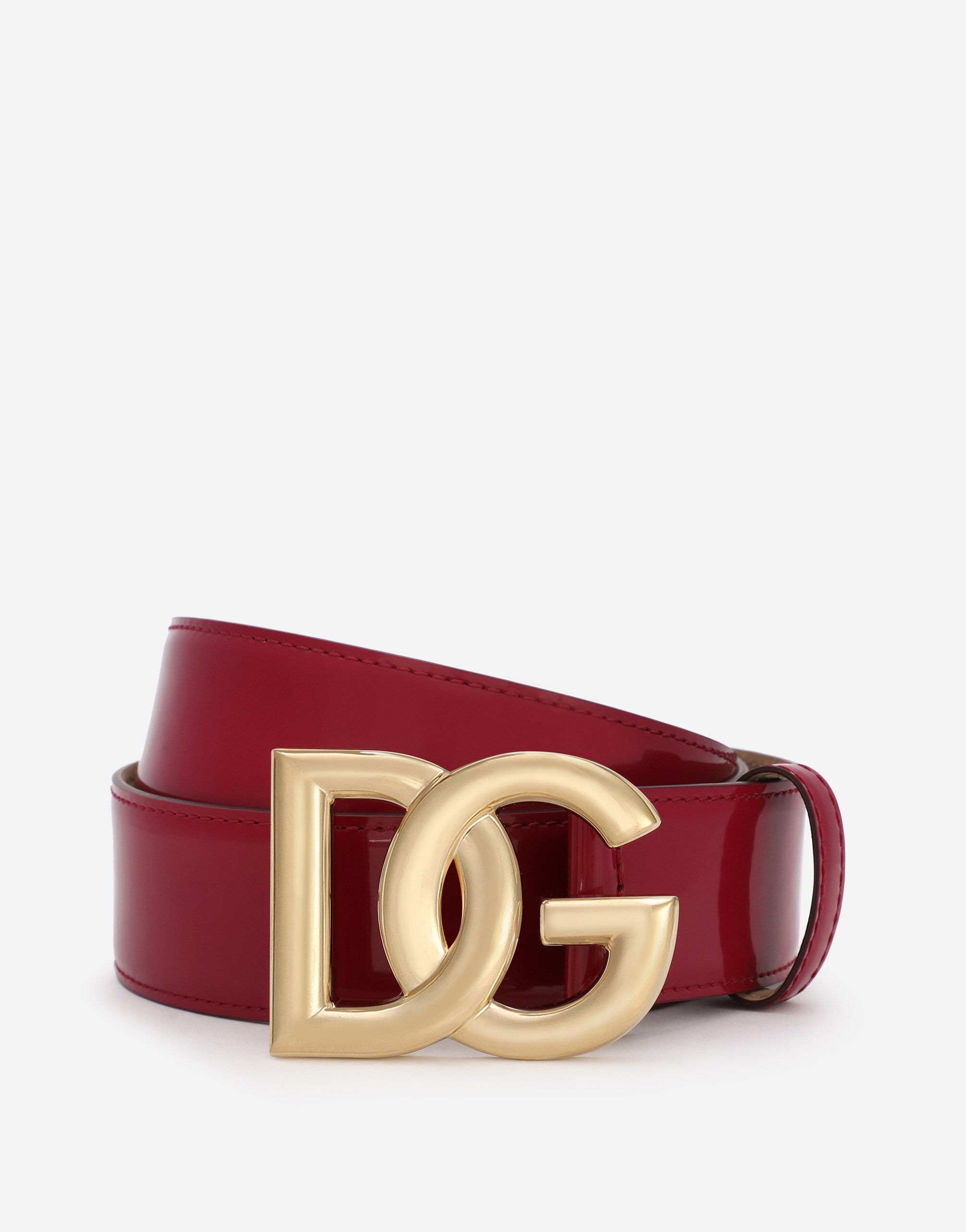 フューシャのウィメンズ ベルト シャイニーカーフスキン DGロゴ | Dolce&Gabbana®