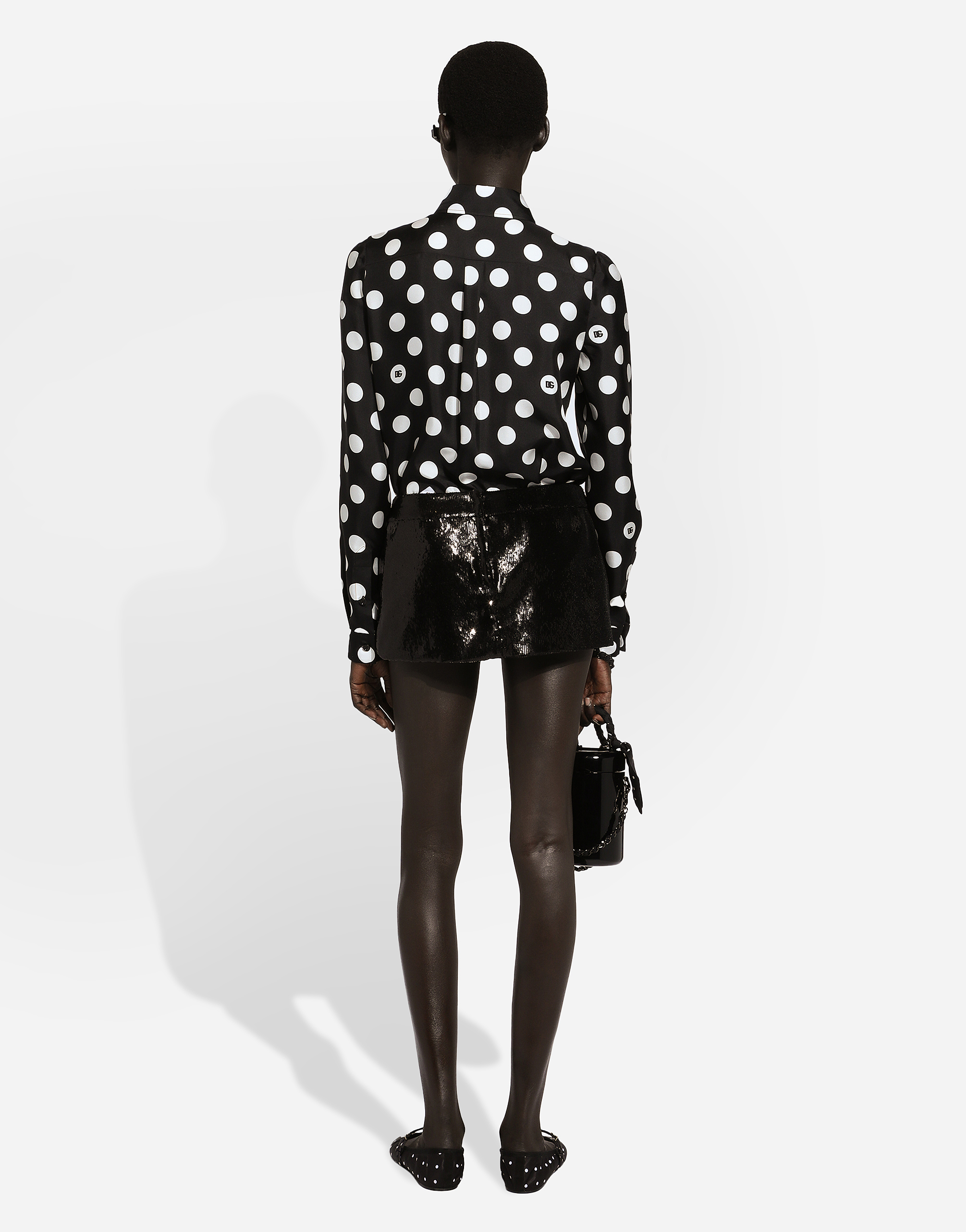 Shop Dolce & Gabbana Miniskirt With Micro-sequin Embellishment In ブラック