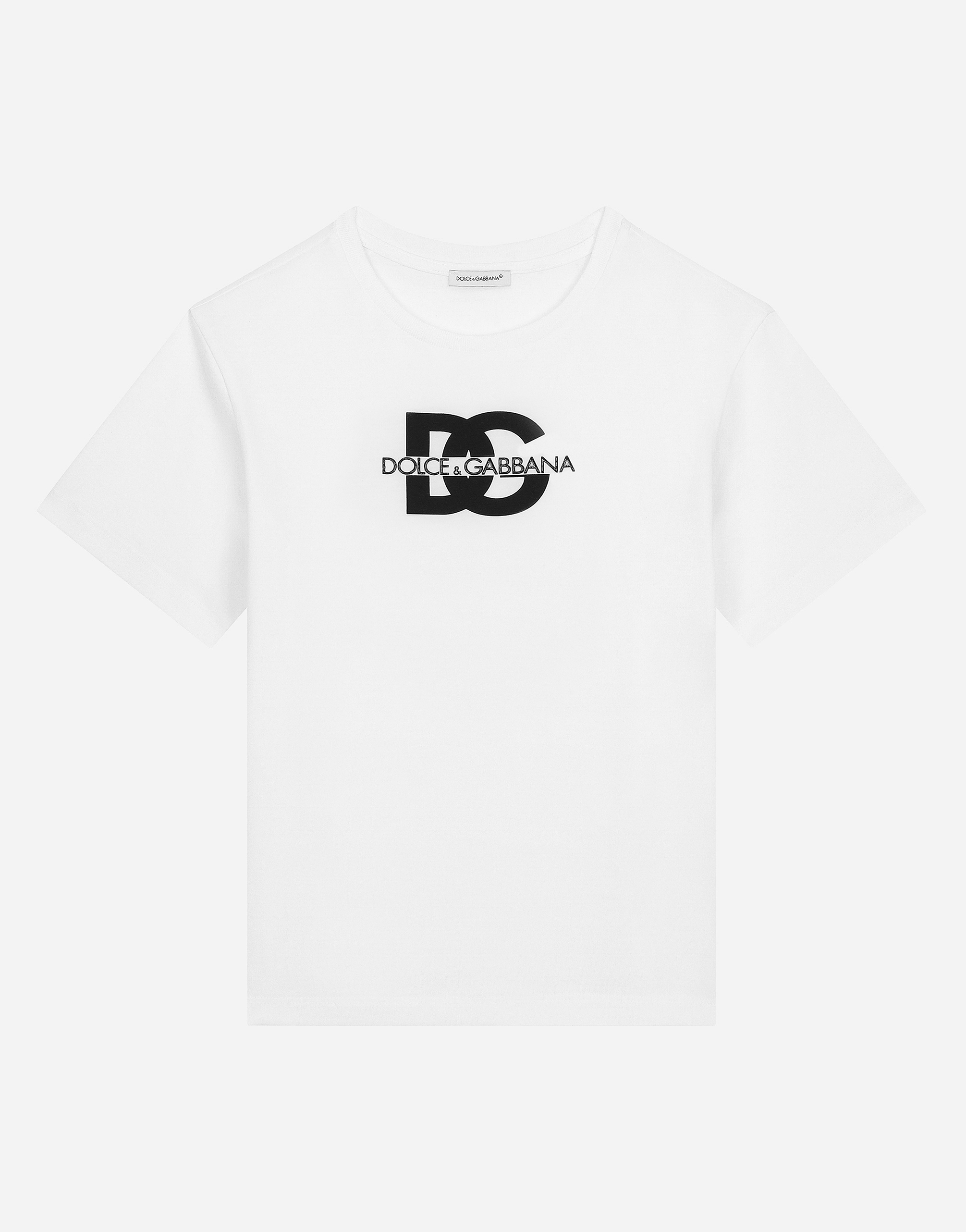 ホワイトのボーイズ Jersey T-shirt with DG logo print | Dolce&Gabbana®