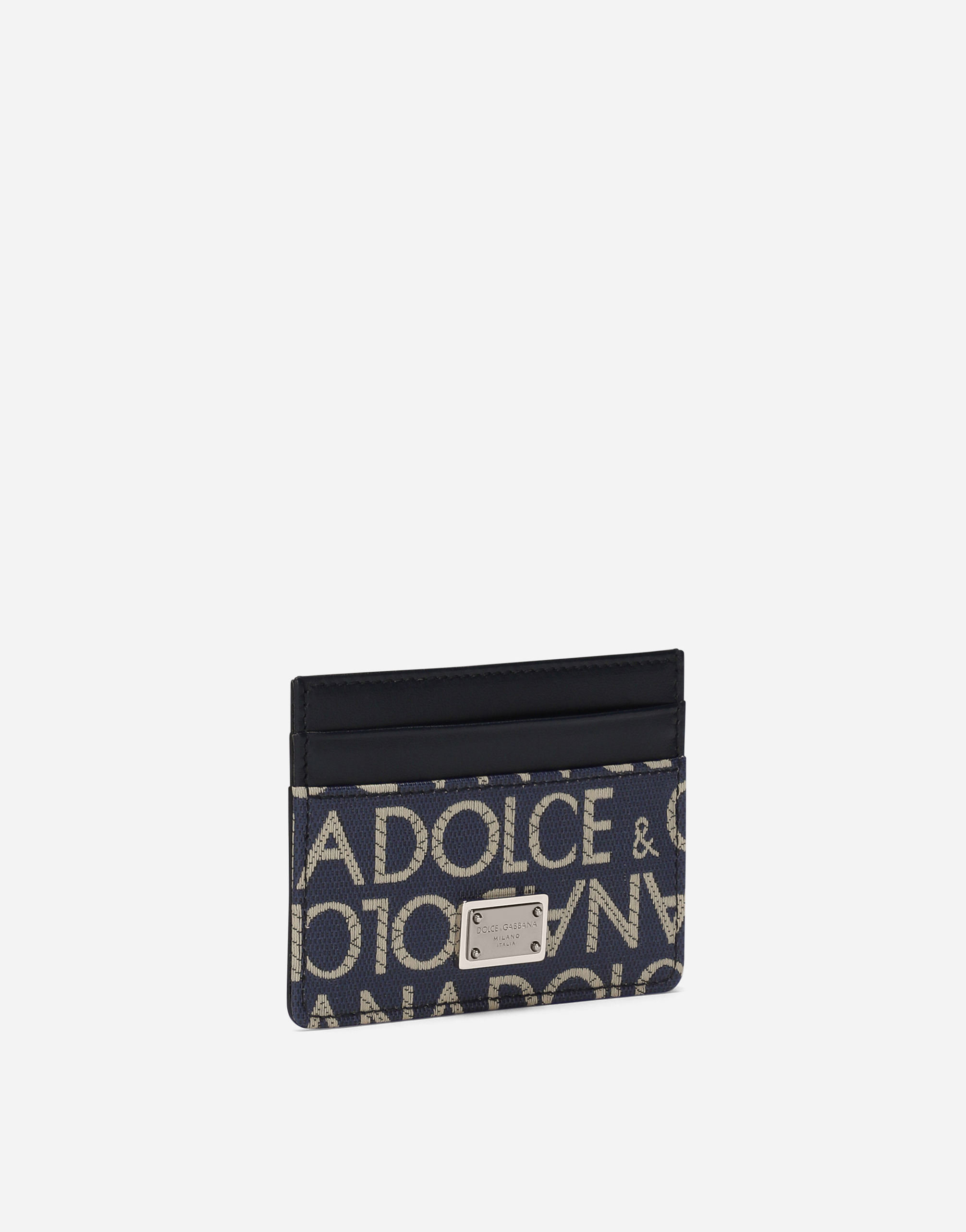 Shop Dolce & Gabbana Coated Jacquard Card Holder In ブルー