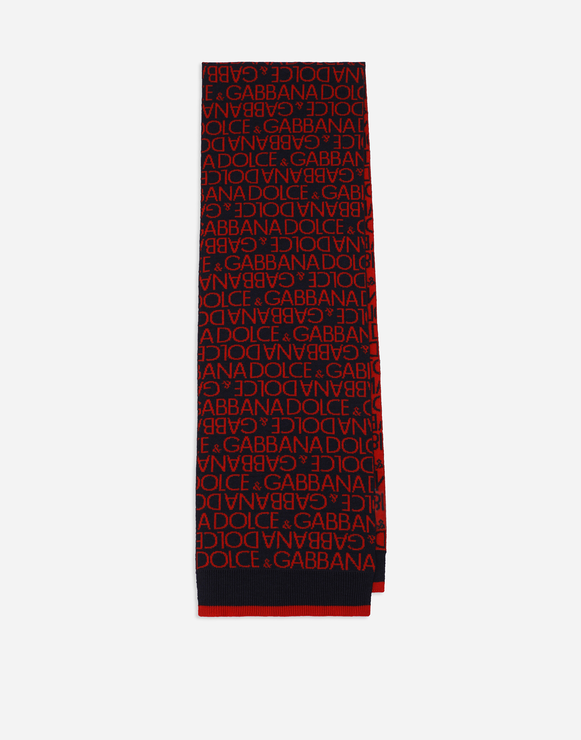 Shop Dolce & Gabbana Wool Scarf With Dolce&gabbana Logo In Multicolor