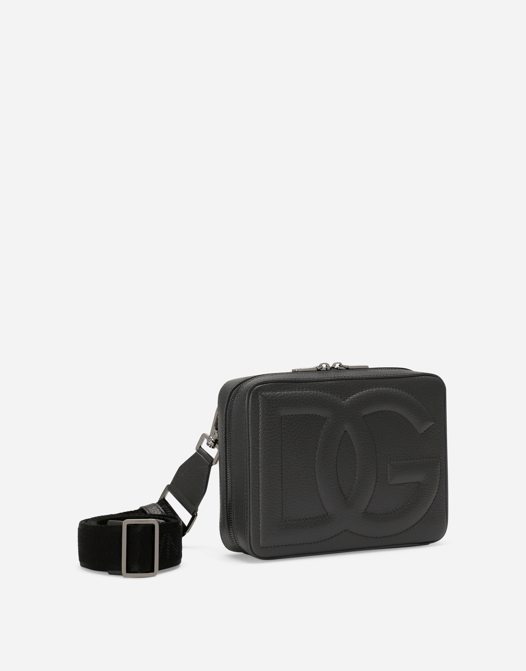 Shop Dolce & Gabbana Medium Dg Logo Camera Bag In グレー