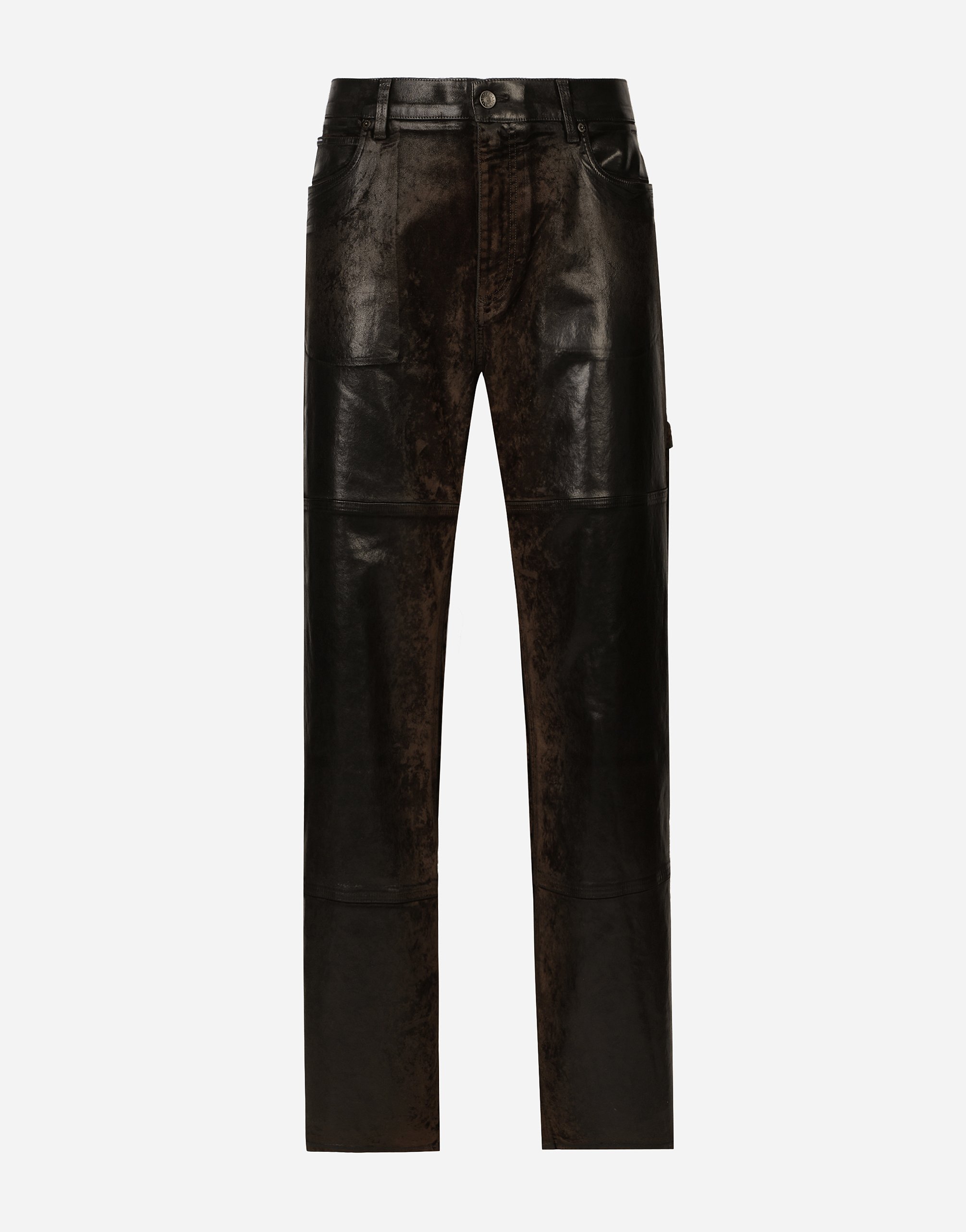 Shop Dolce & Gabbana Oversize Coated Denim Jeans With Side Pocket In Multicolor