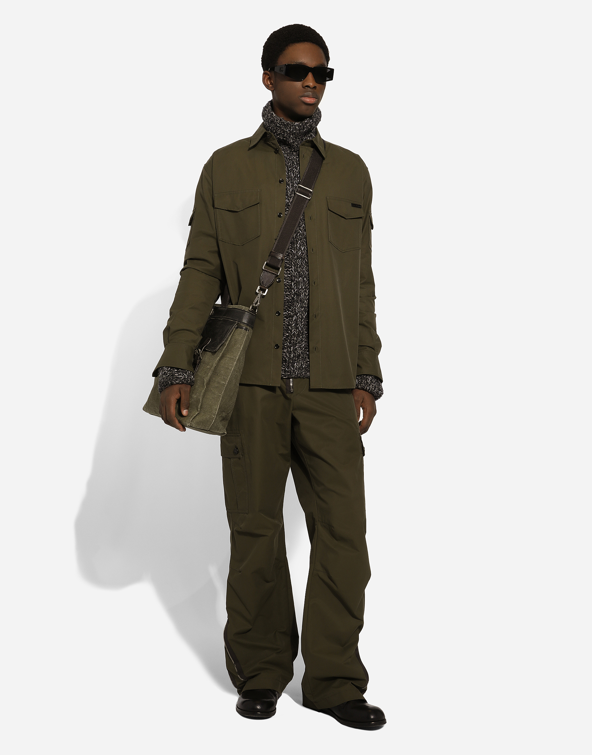 Shop Dolce & Gabbana Technical Fabric Cargo Pants In Multicolor