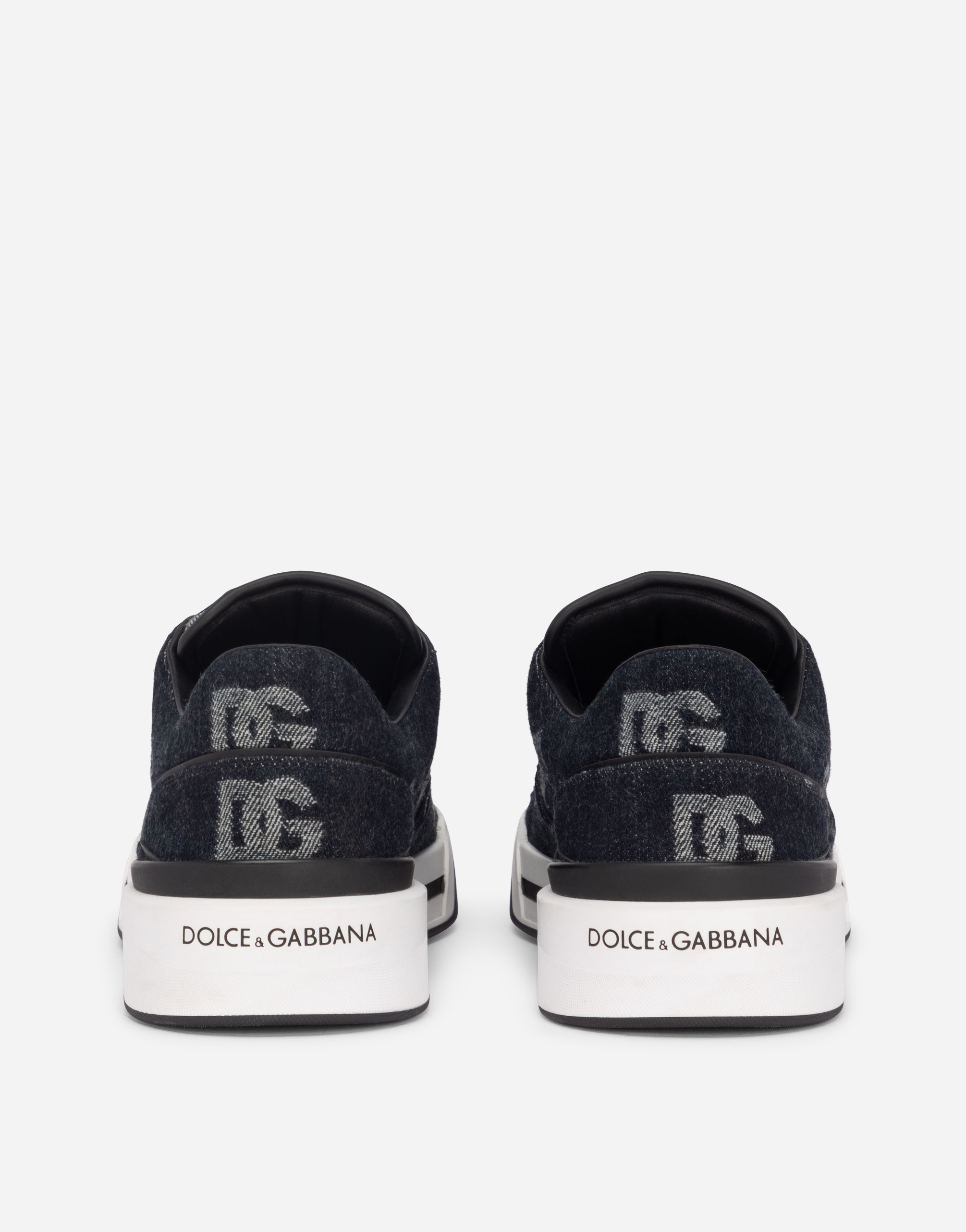 New Roma sneakers with denim logo in Blue for | Dolce&Gabbana® US