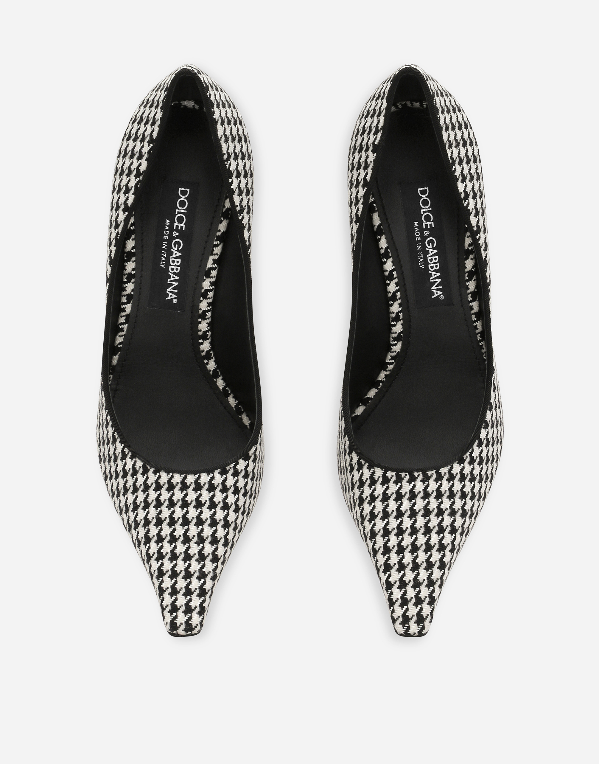 Shop Dolce & Gabbana Houndstooth Fabric Pumps In Multicolor