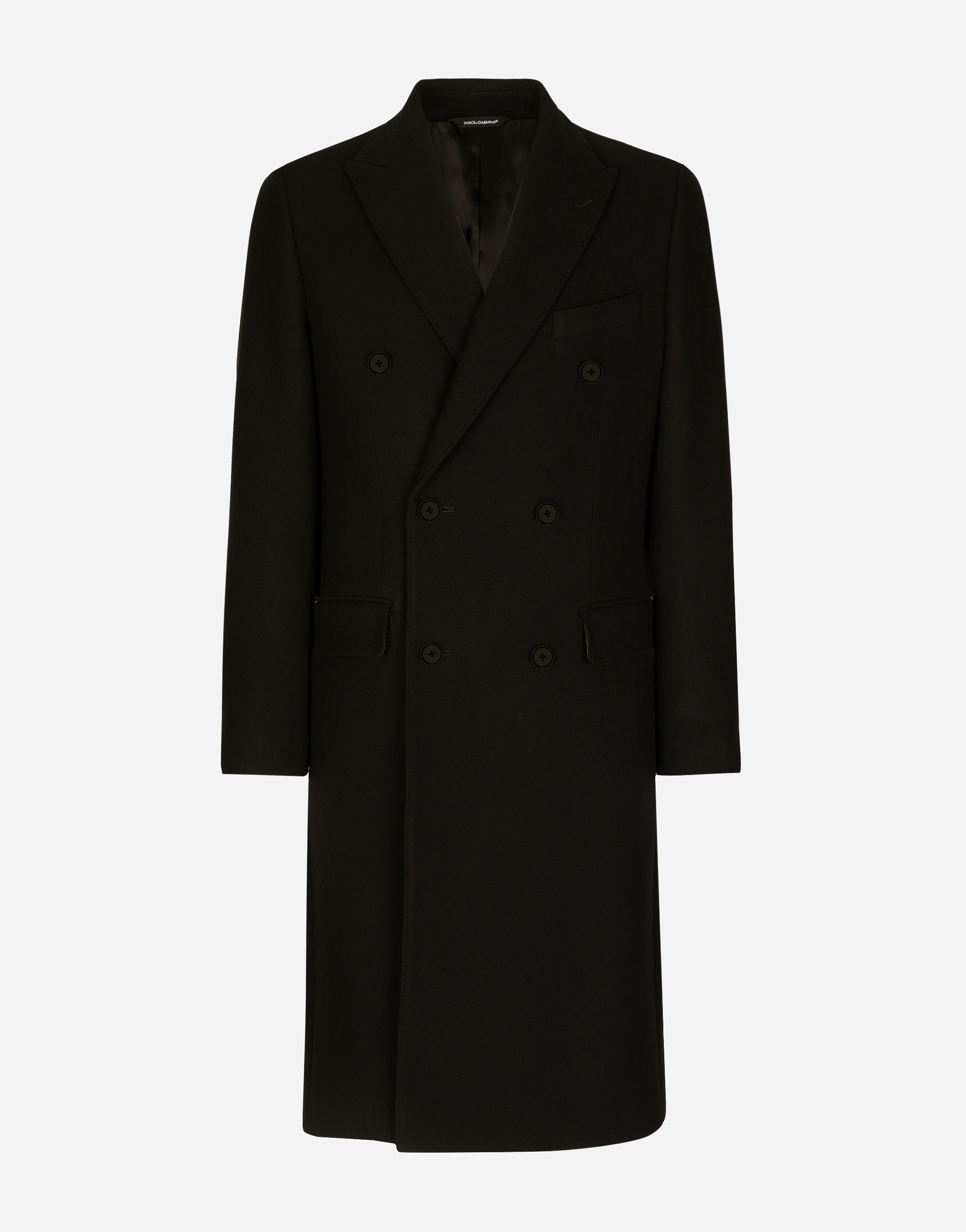 ブラックのメンズ Double-breasted wool coat | Dolce&Gabbana®
