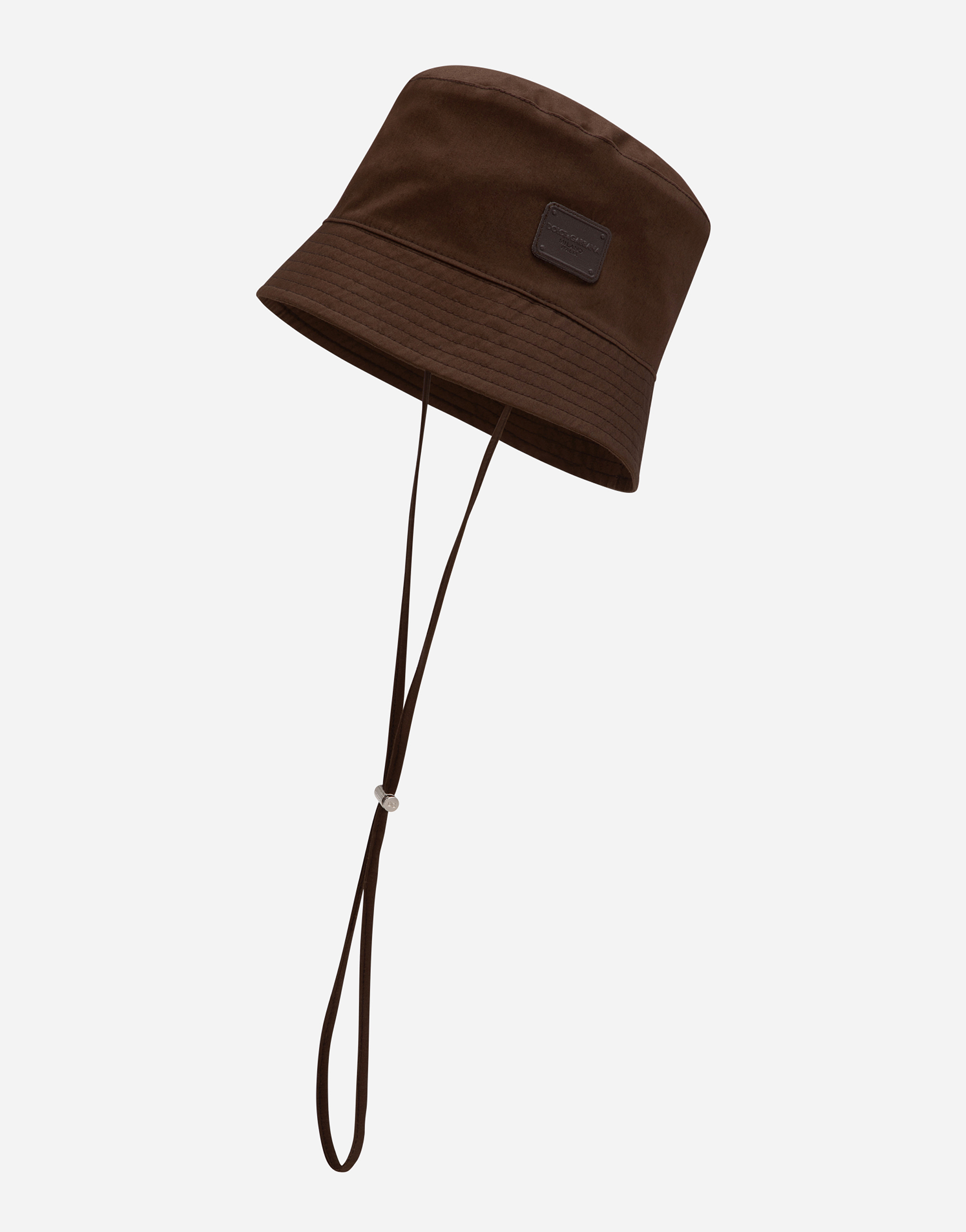 Shop Dolce & Gabbana Bucket Hat With Branded Tag In ブラウン