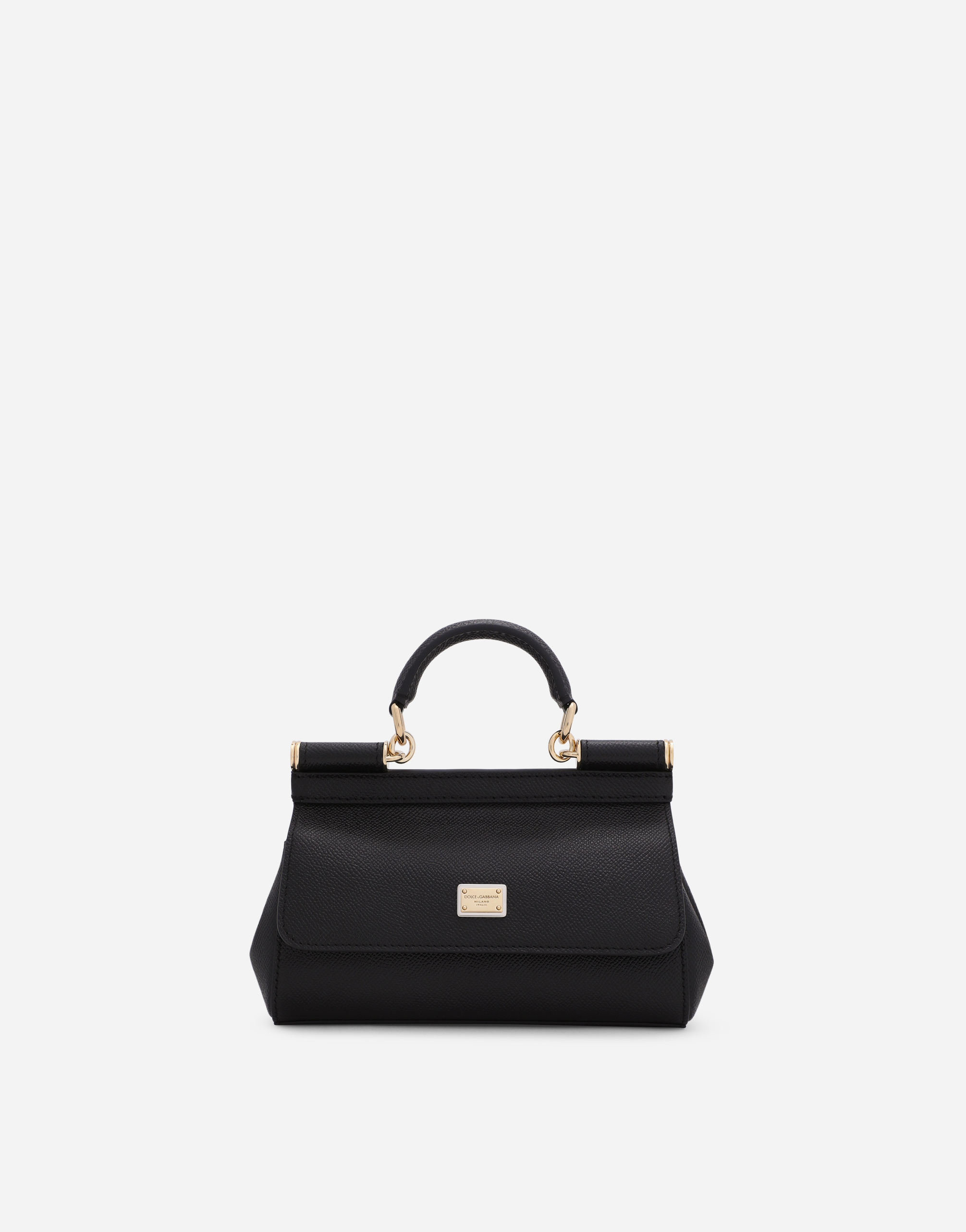 Dolce & Gabbana Small Sicily Bag In Dauphine Calfskin In Black