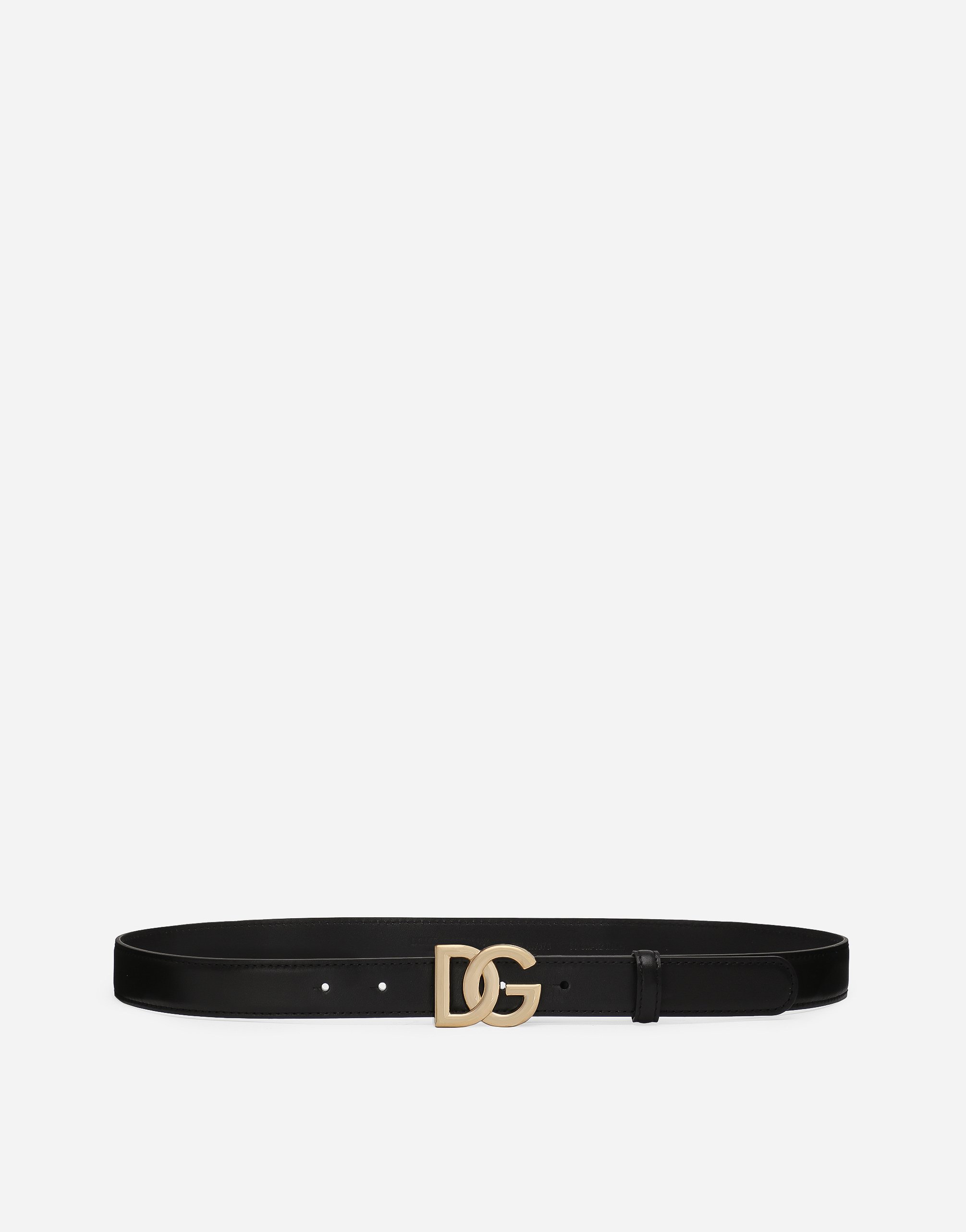 Calfskin belt with DG logo in Black for Women | Dolce&Gabbana®