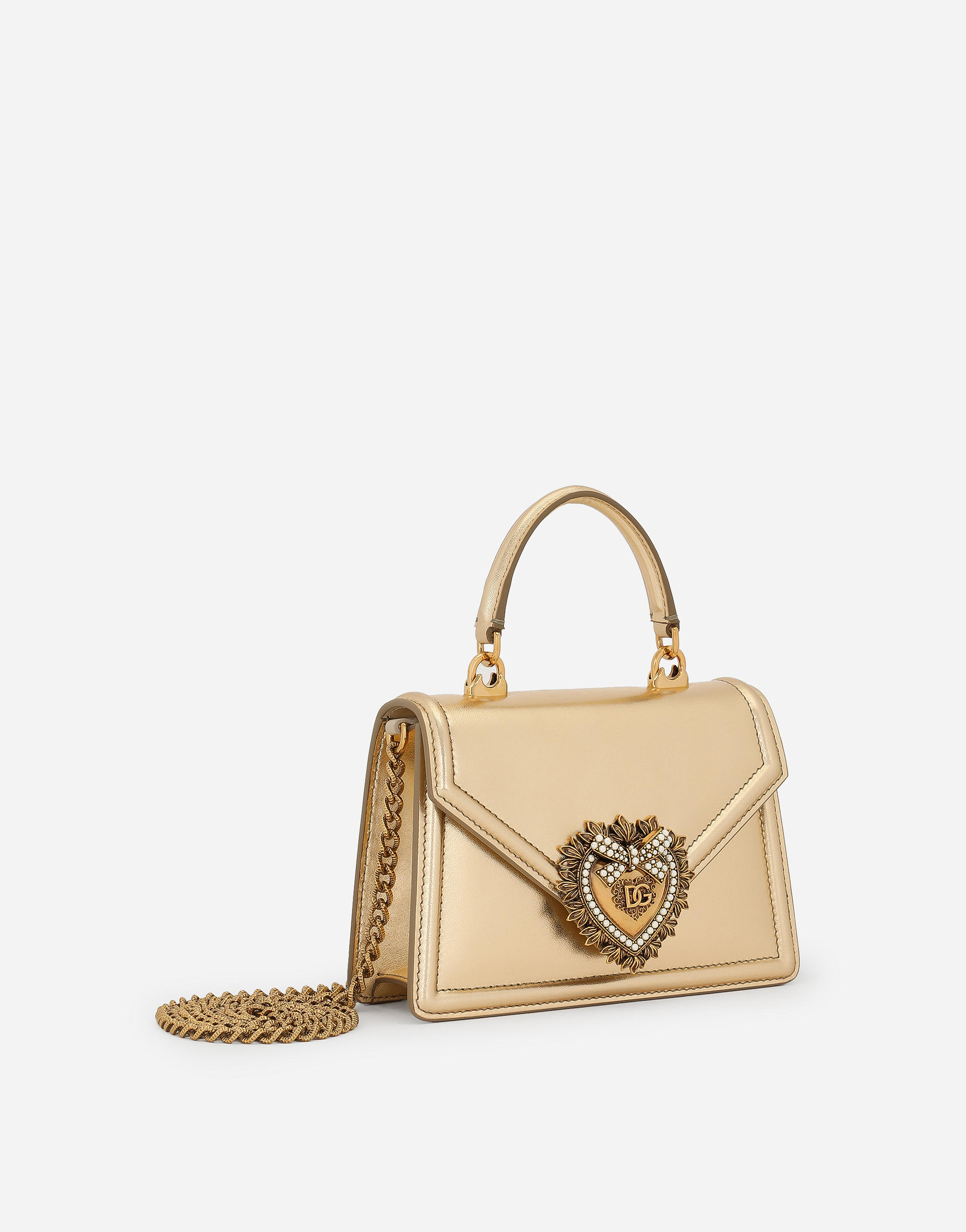 Small Devotion bag in nappa mordore leather in Gold for Women