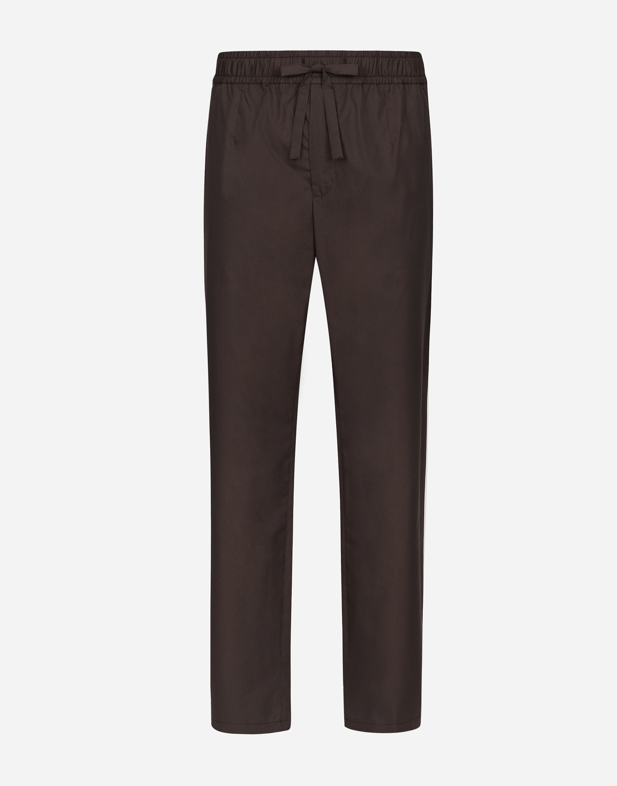 Shop Dolce & Gabbana Poplin Jogging Pants In Brown