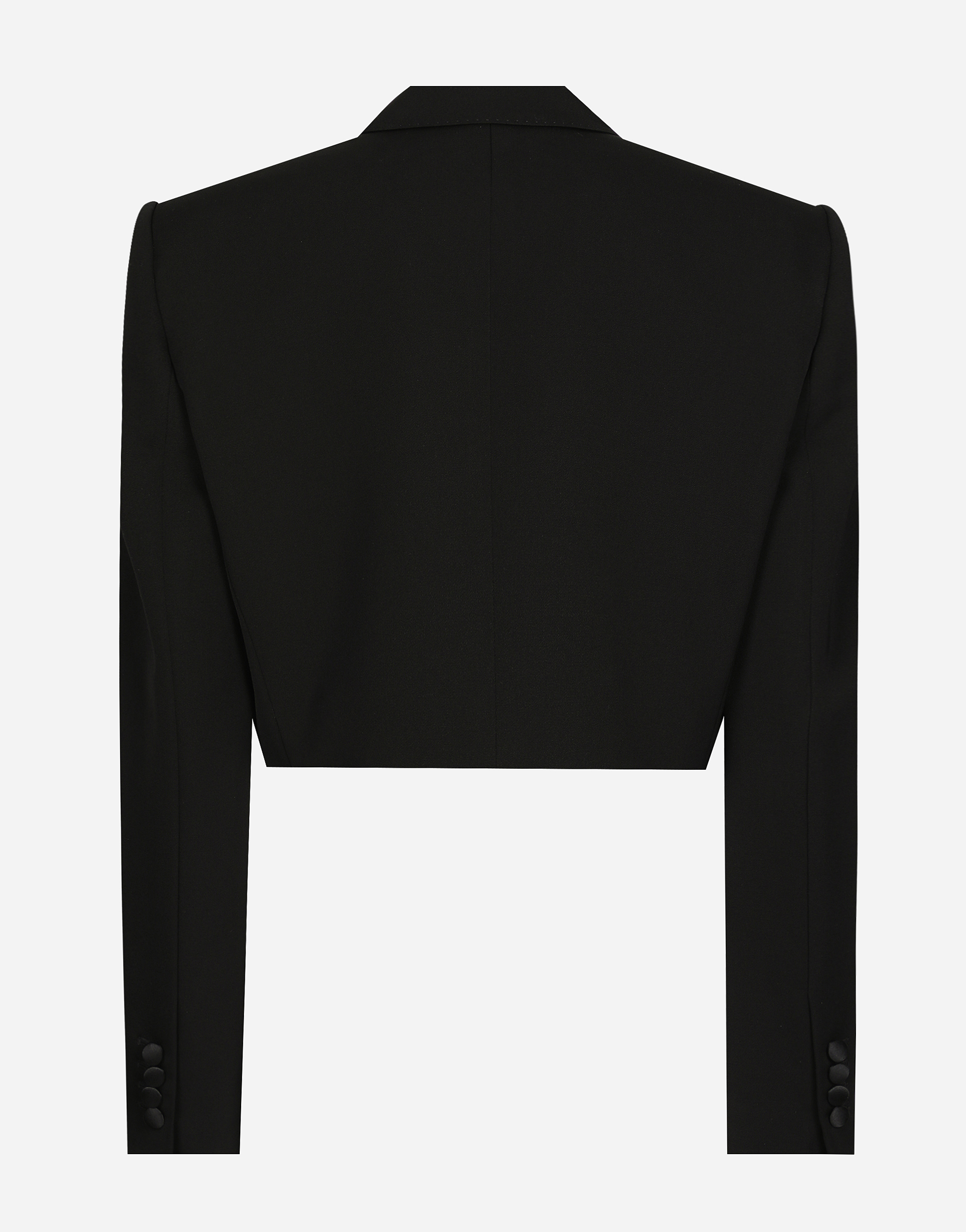 Shop Dolce & Gabbana Short Wool Gabardine Tuxedo Jacket In Black